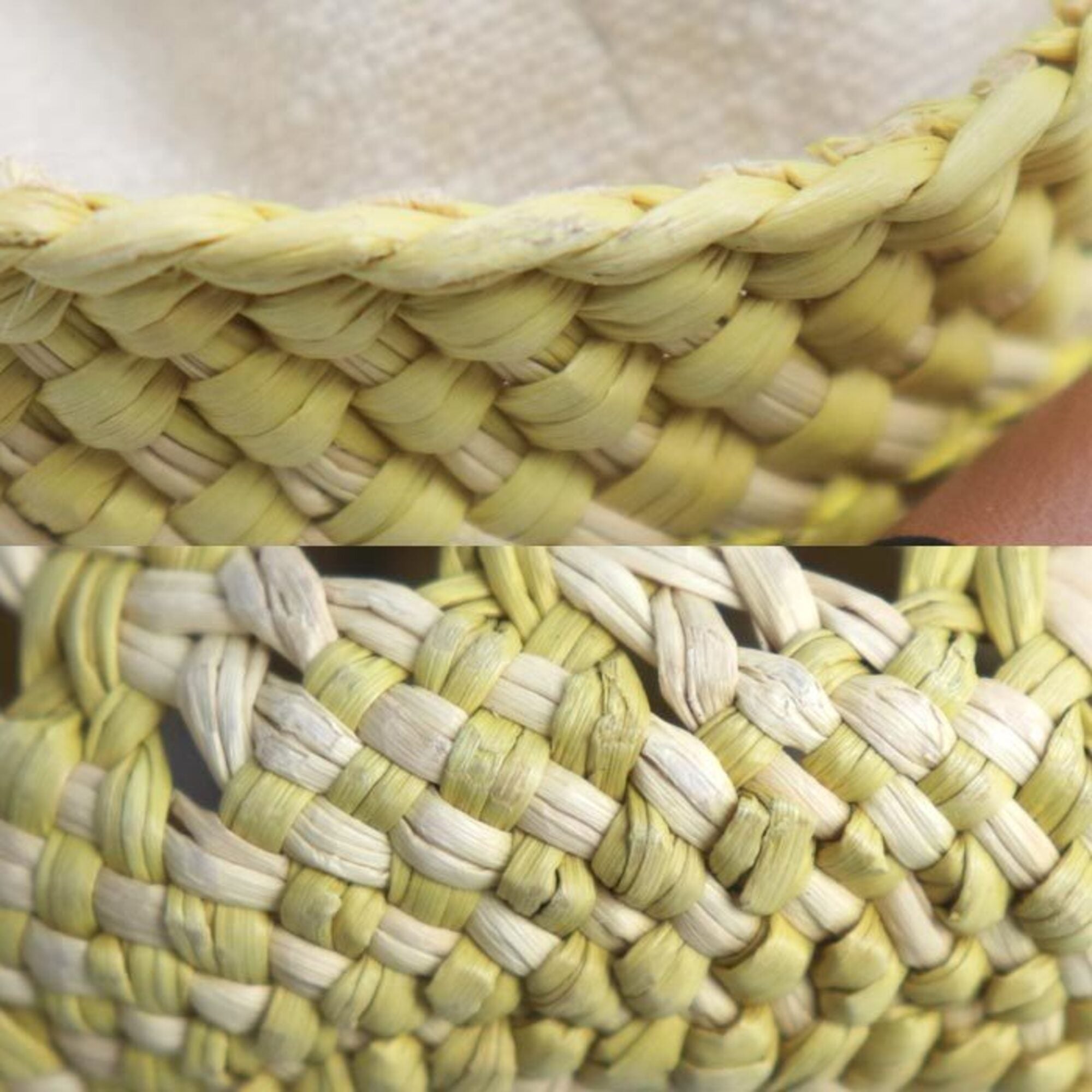 Loewe Yellow Raffia Leather Shoulder Bag (Pre-Owned)