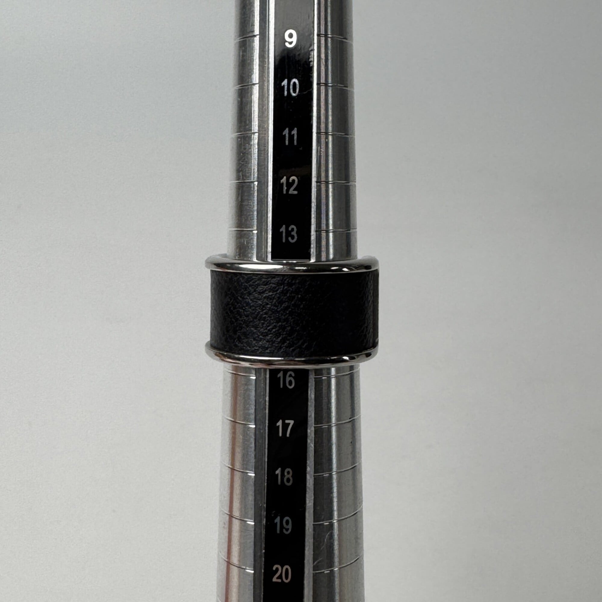 Hermes Silver Black Leather Metal Band Ring (Pre-Owned)