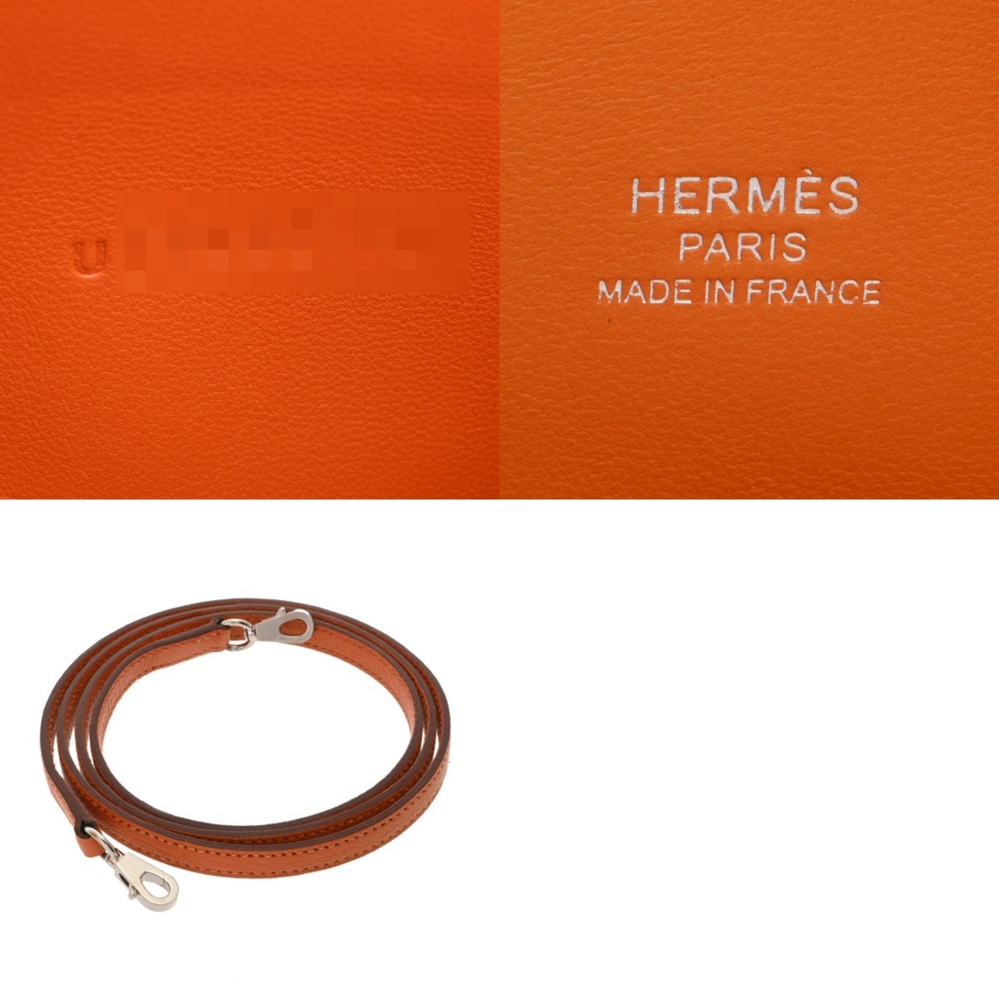 Hermes Orange Chevre Leather Handbag (Pre-Owned)