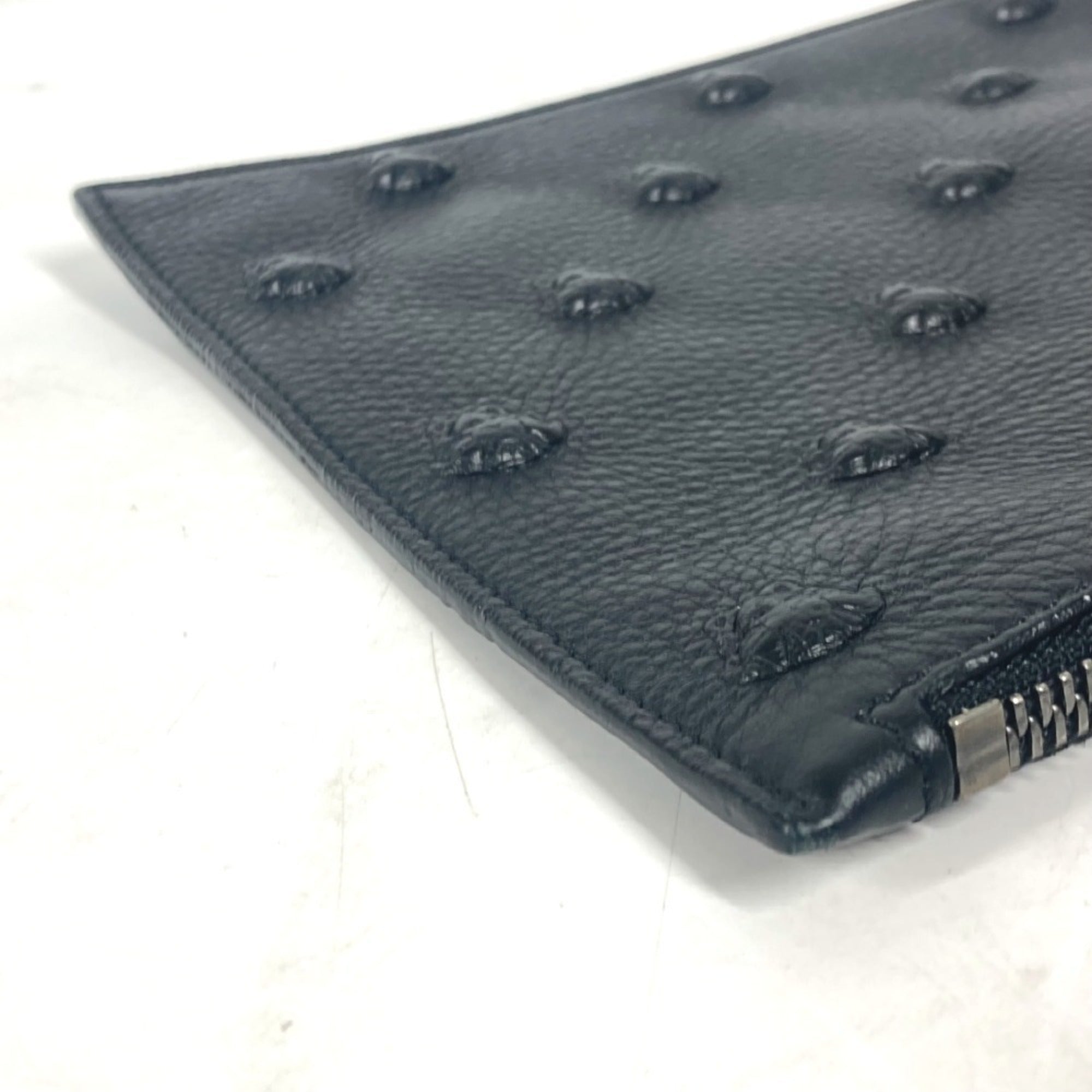 Versace Black Leather Clutch Bag Pouch (Pre-Owned)
