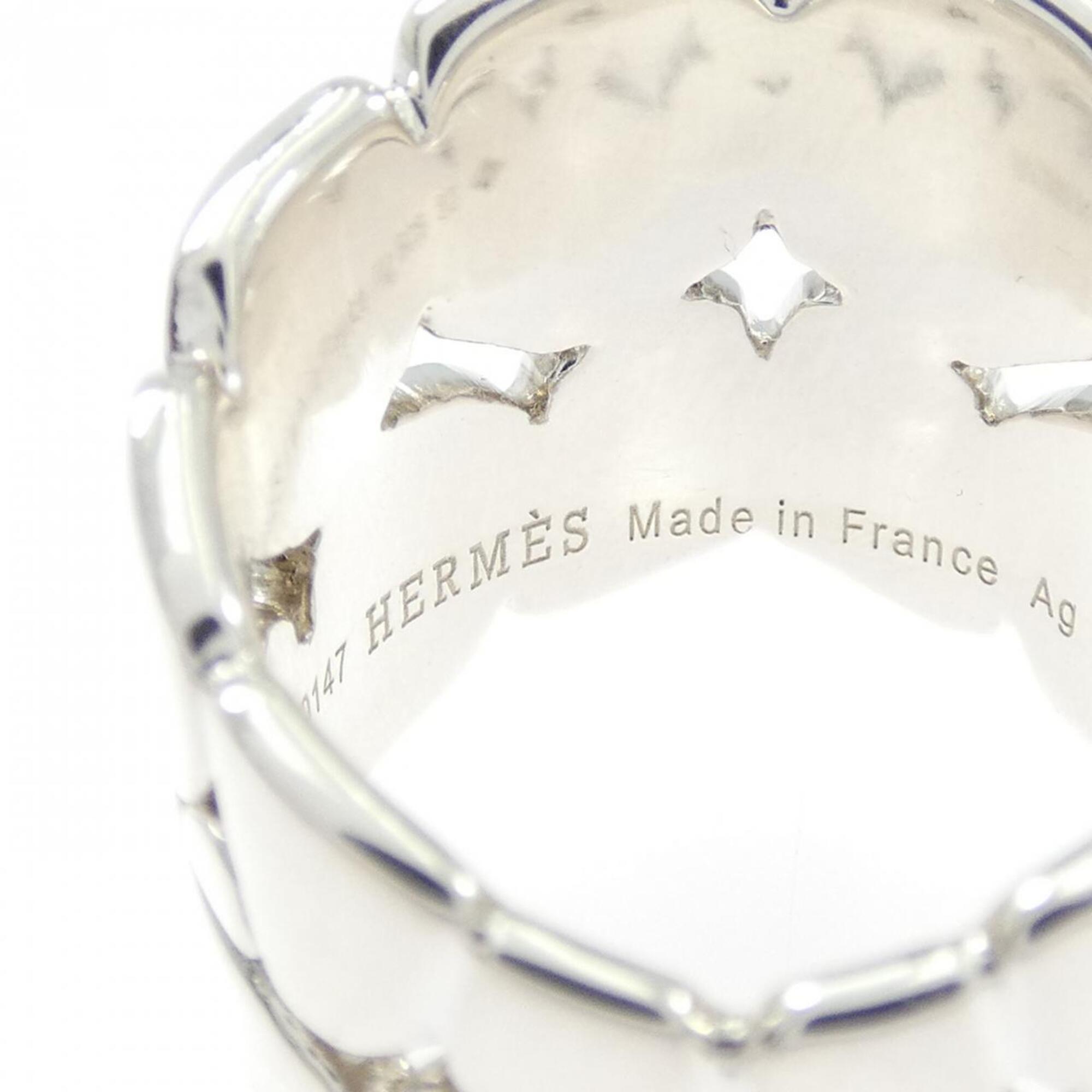 Hermes Silver 925 Band Ring (Pre-Owned)
