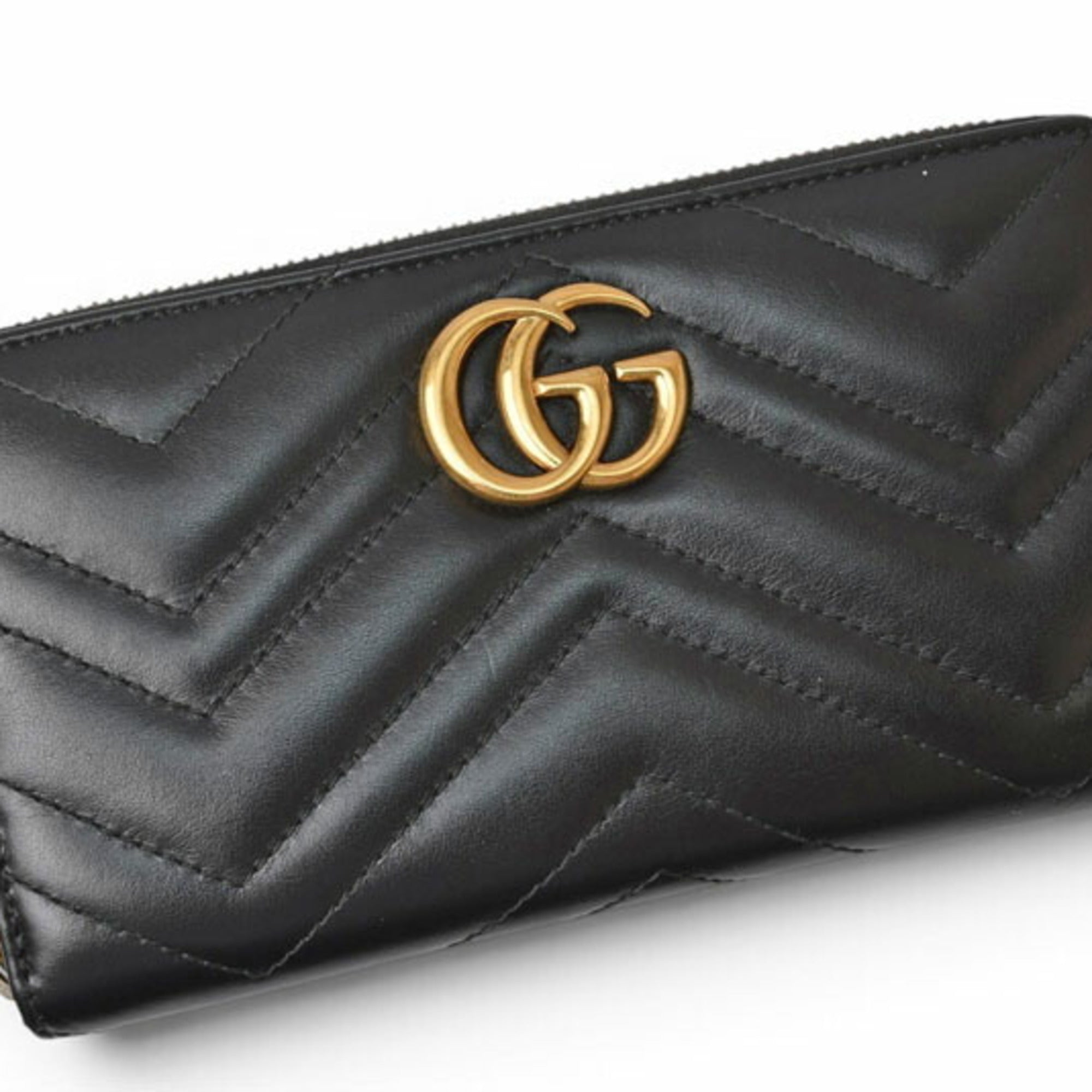 Gucci Black Leather Long Wallet (Bi-Fold) (Pre-Owned)