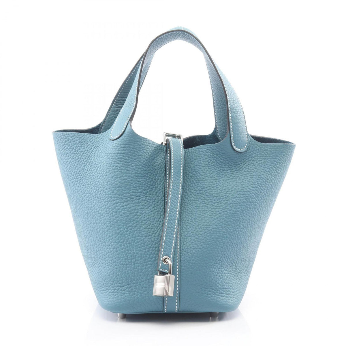 Hermes Blue Taurillon Clemence Leather Handbag (Pre-Owned)