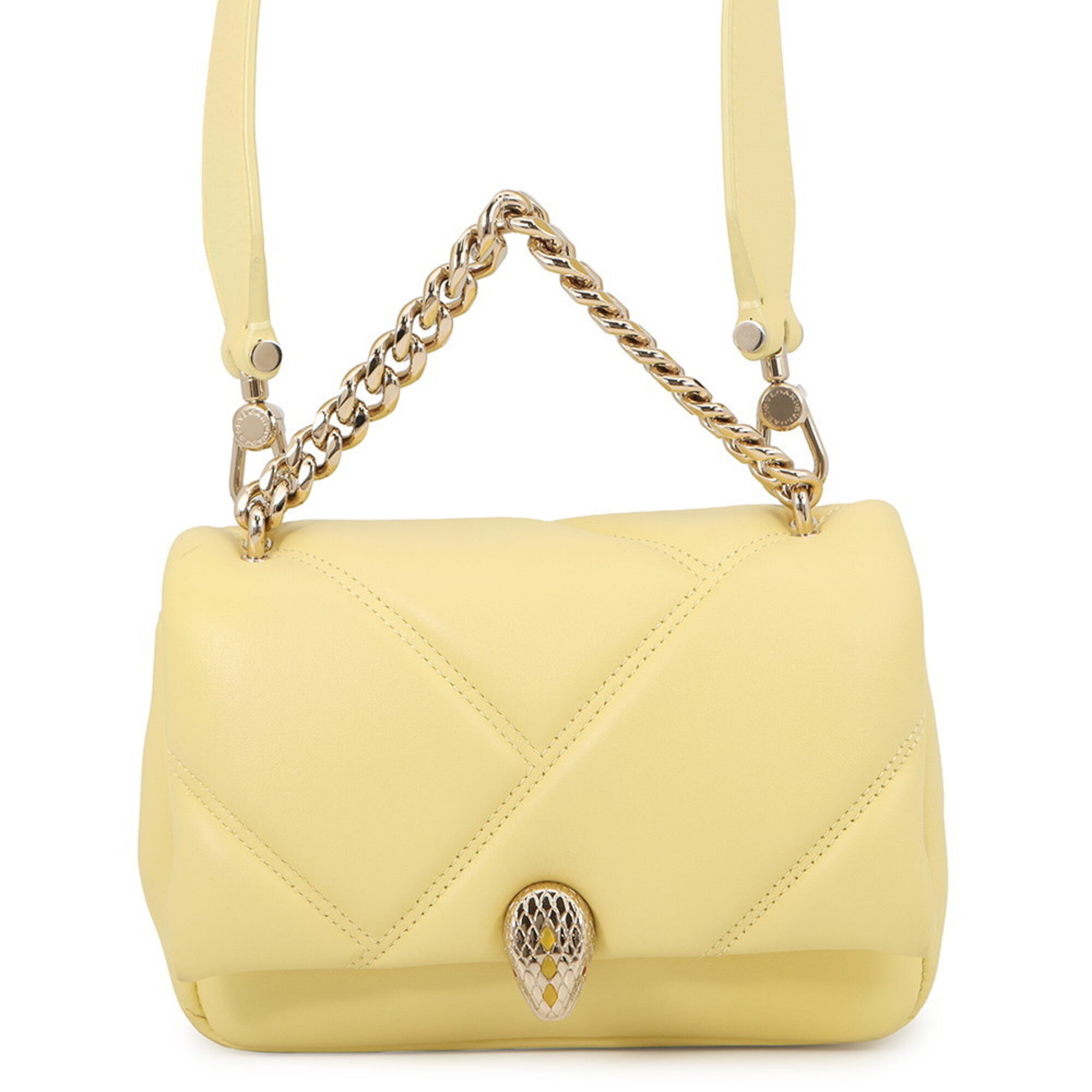 Bvlgari Yellow Leather Handbag Shoulder Bag (Pre-Owned)