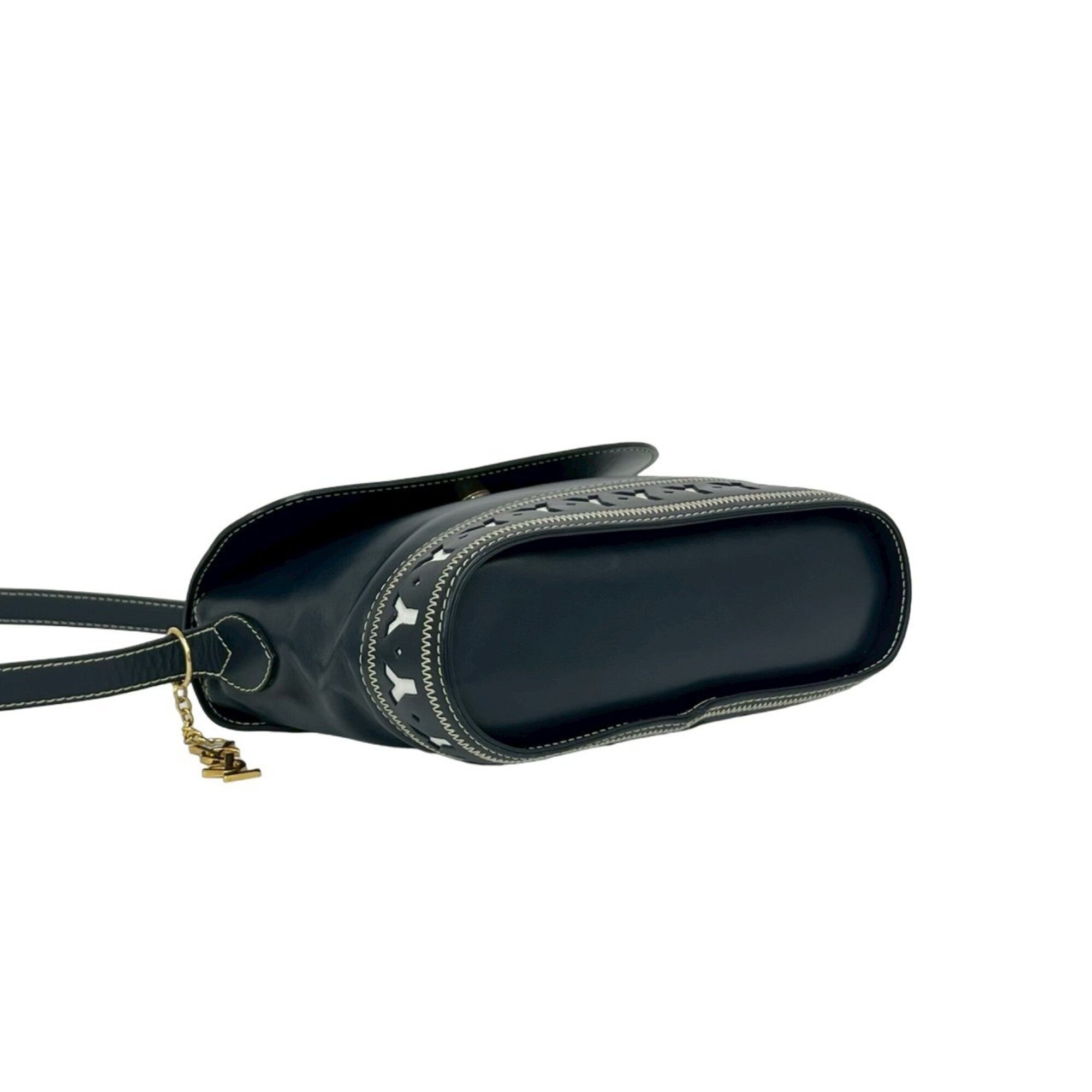 Yves Saint Laurent Navy Leather Shoulder Bag (Pre-Owned)