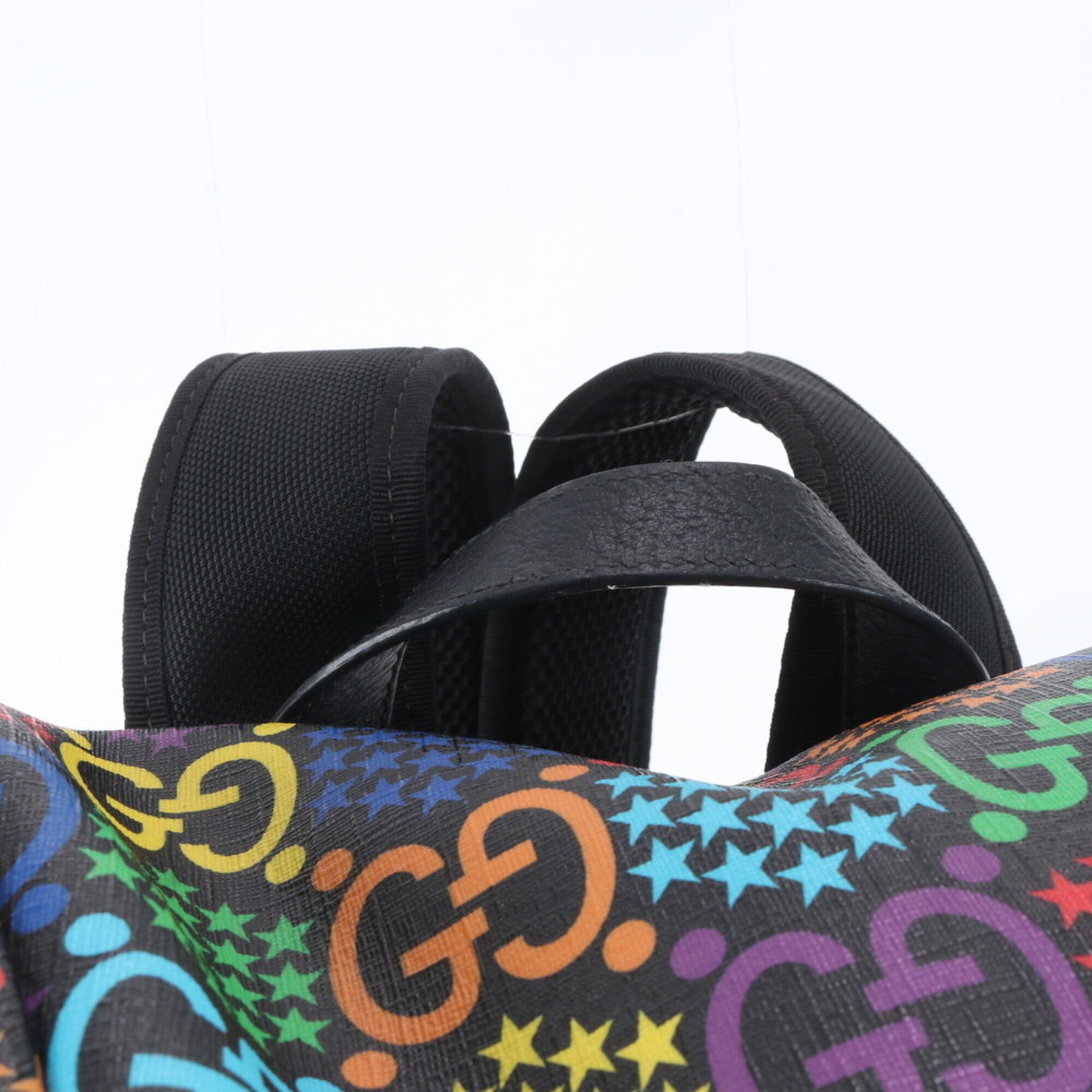 Gucci Multi-Color Leather Coated Canvas Backpack Shoulder Bag (Pre-Owned)