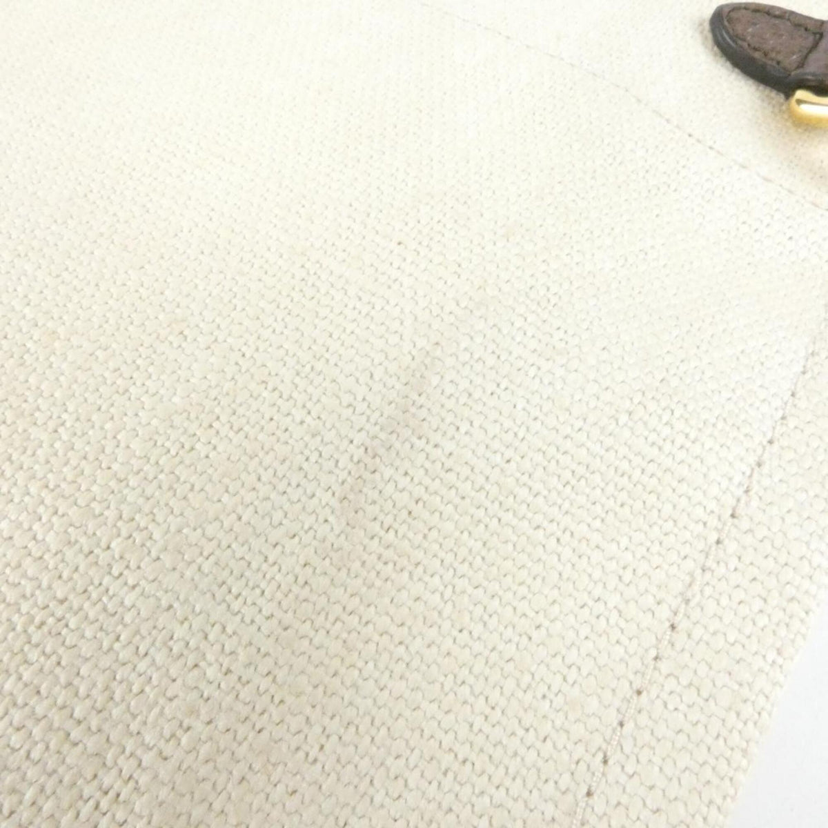 Gucci Beige Brown Linen Handbag (Pre-Owned)