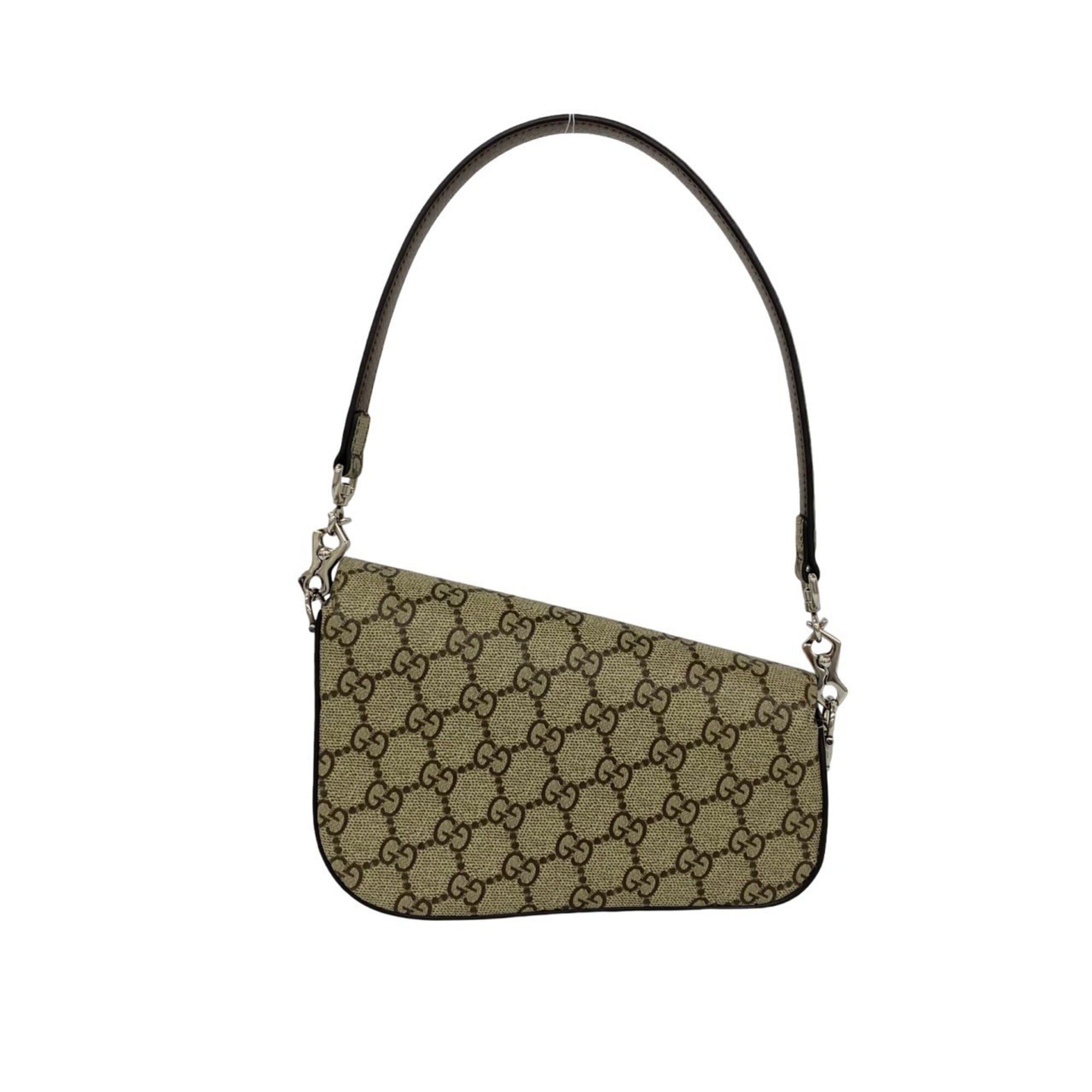 Gucci Brown Leather Pvc Handbag Shoulder Bag (Pre-Owned)