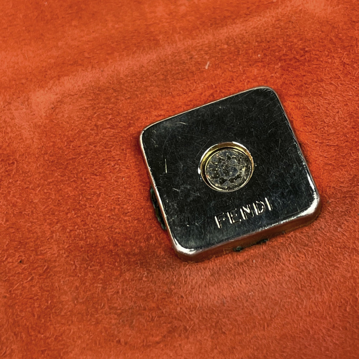 Fendi Red Color Suede Leather Shoulder Bag (Pre-Owned)