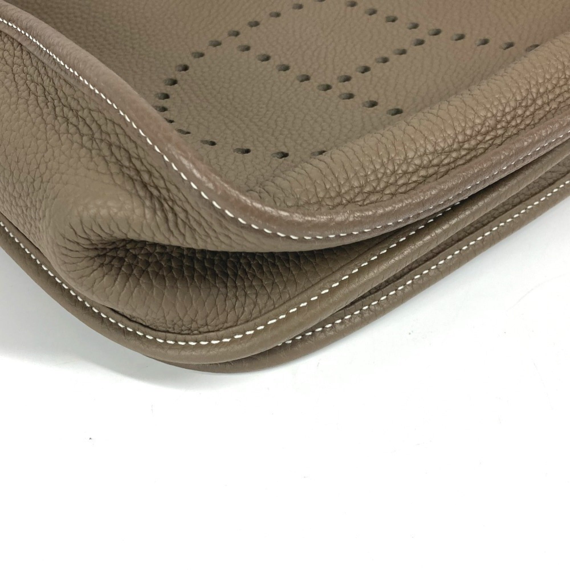 Hermes Beige Etoupe Gray Taurillon Clemence Leather Shoulder Bag (Pre-Owned)