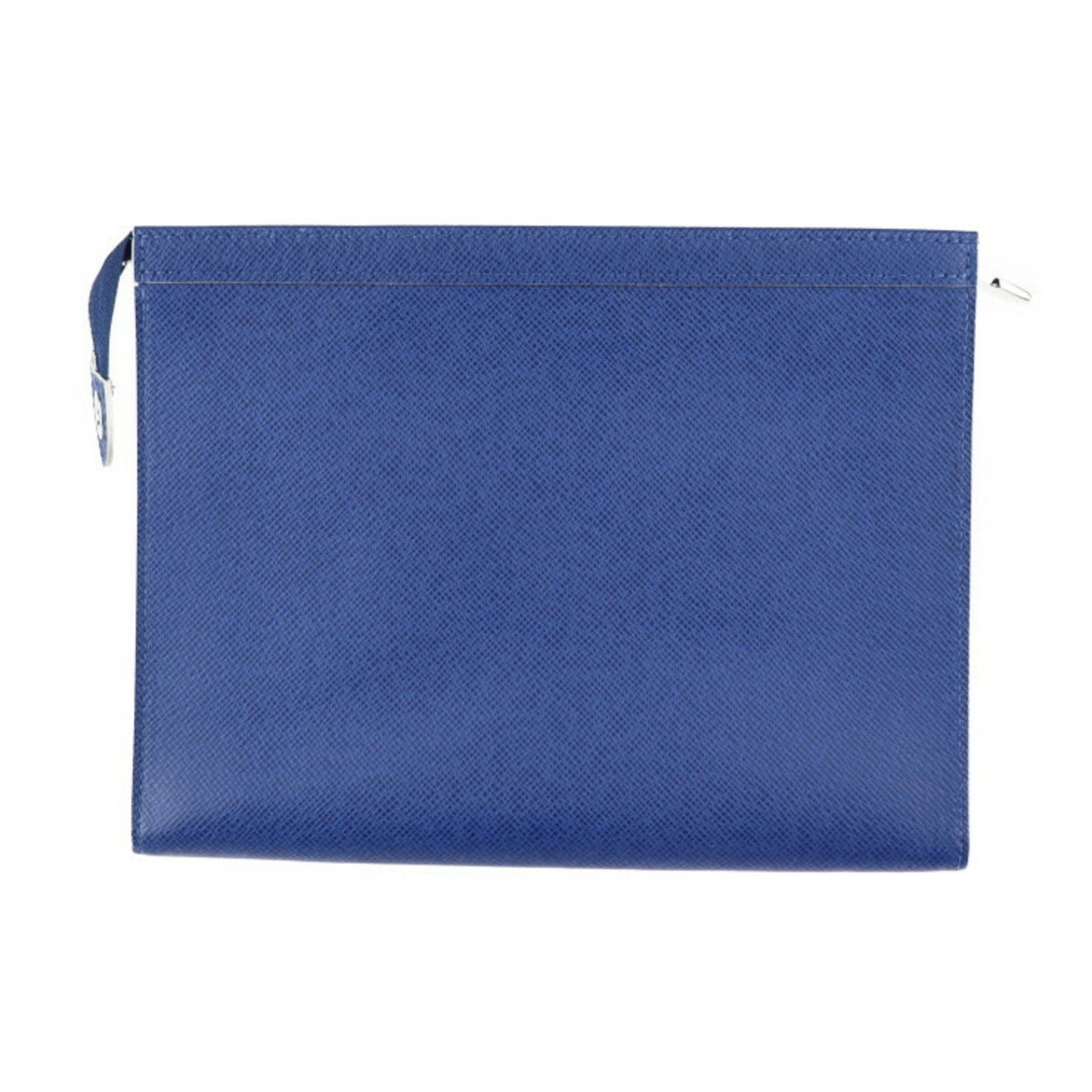 Louis Vuitton Cobalt Taiga Leather Clutch Bag Pochette (Pre-Owned)