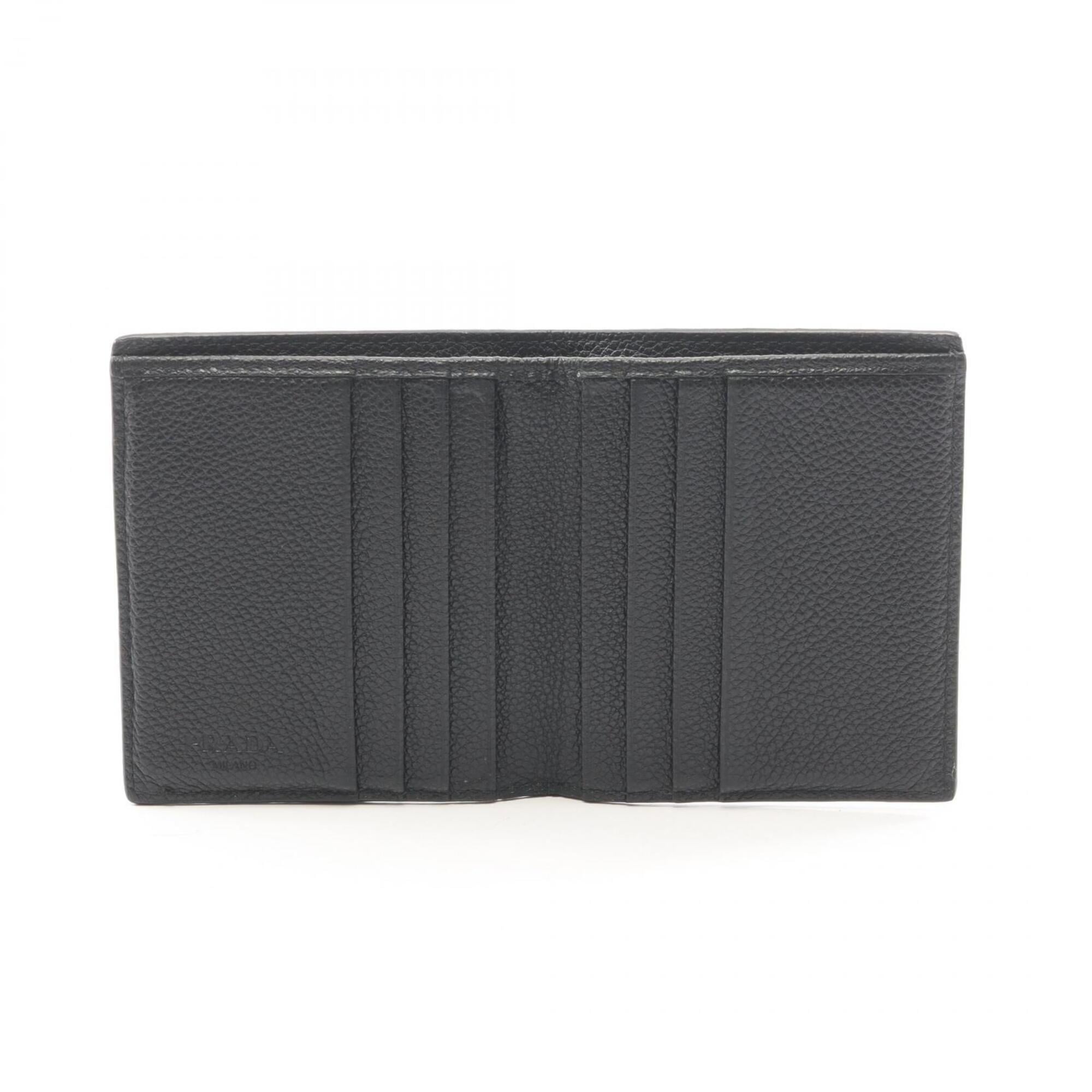 Prada Black Leather Bill Wallet (Bi-Fold) (Pre-Owned)