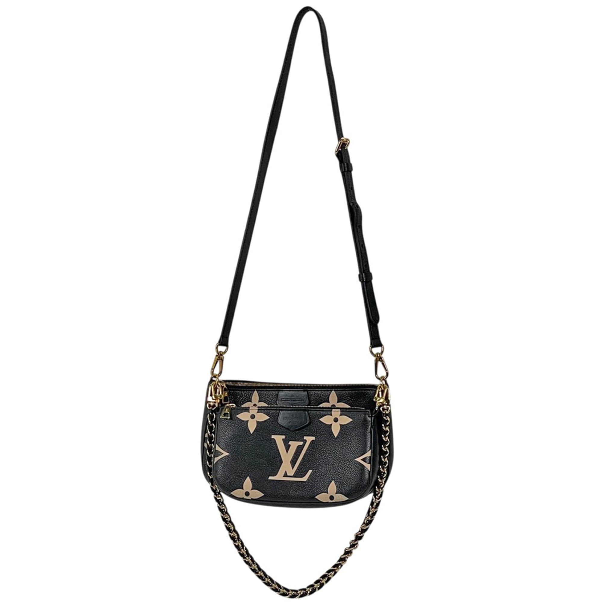 Louis Vuitton Monogram Empreinte Beige Black Monogram Empreinte Pochette Shoulder Bag (Pre-Owned)