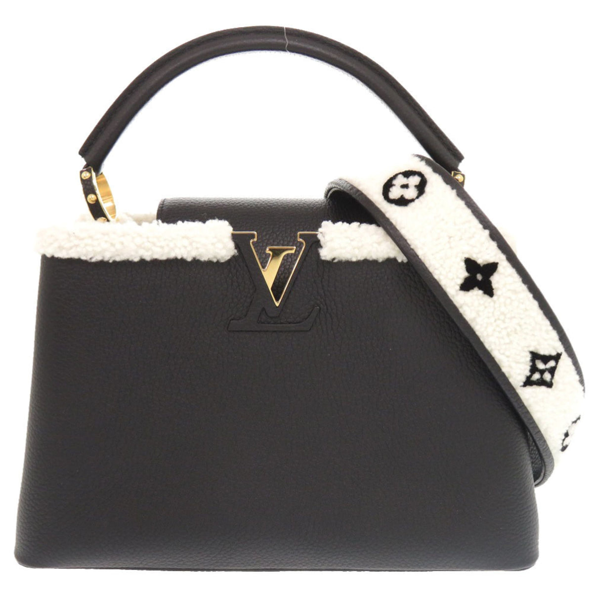 Louis Vuitton Black Leather Handbag (Pre-Owned)
