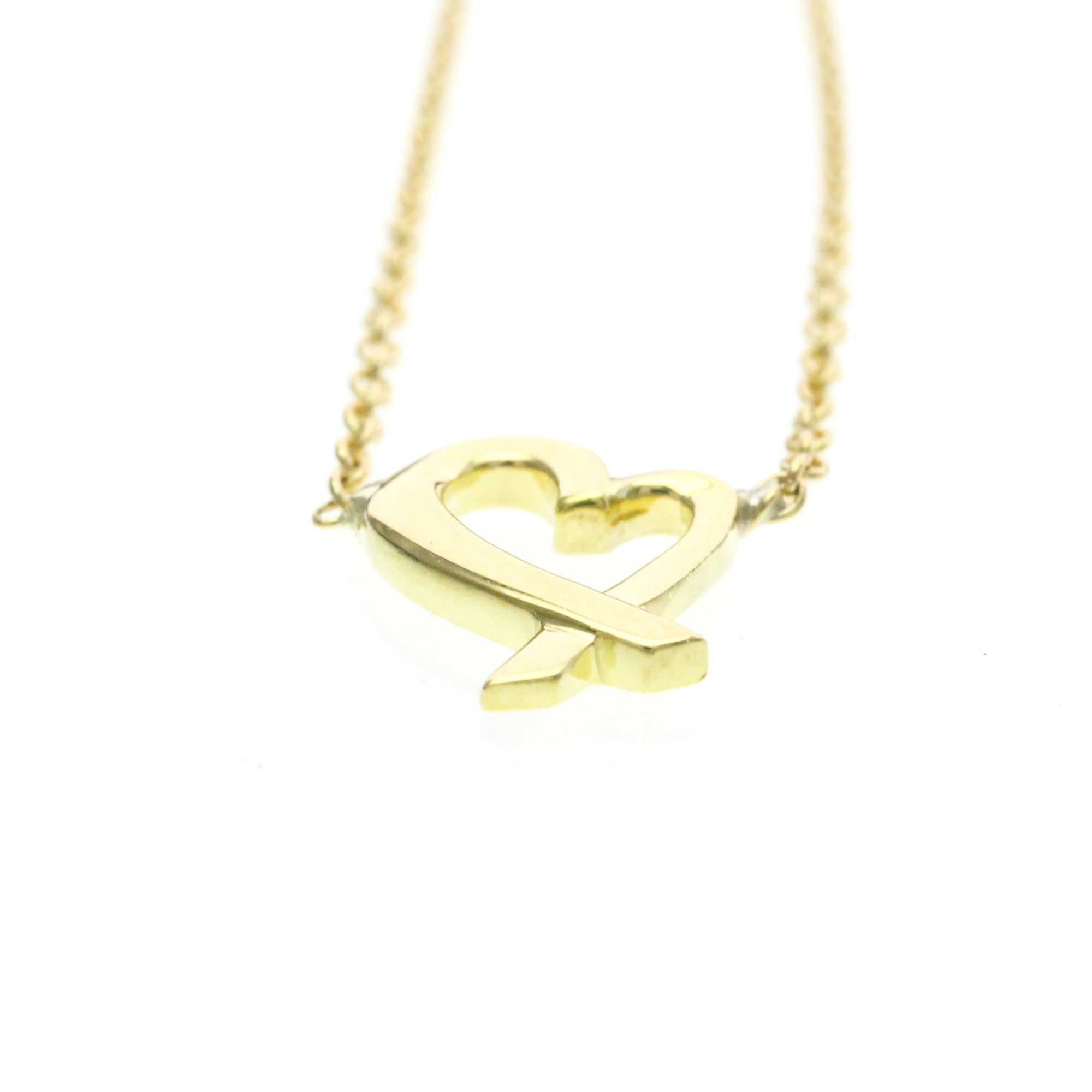 Tiffany & Co. Paloma Picasso Loving Heart Ring 18K Yellow Gold Gold Yellow_Gold Necklace Jewelry (Pre-Owned)