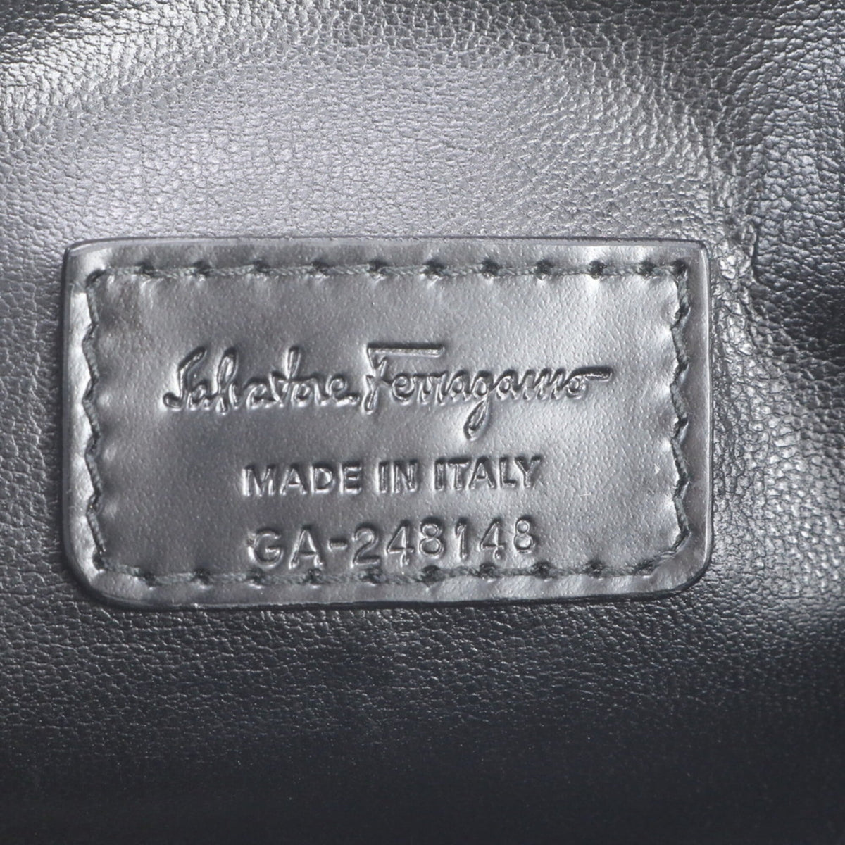 Salvatore Ferragamo Gray Leather Coated Canvas Clutch Bag Pouch (Pre-Owned)
