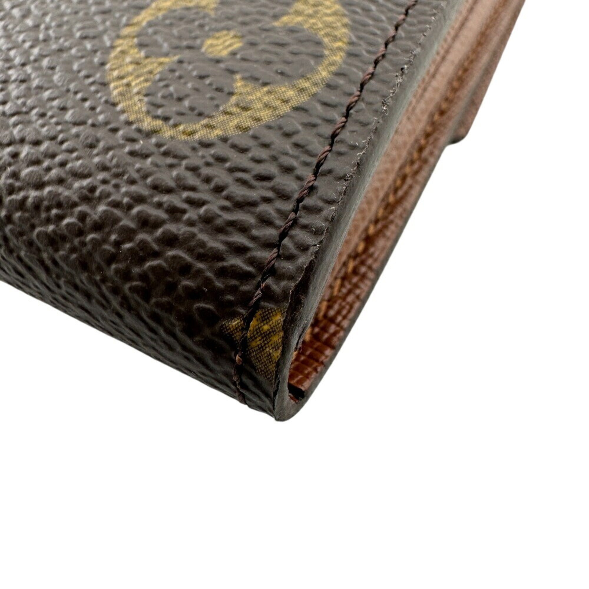 Louis Vuitton Monogram Brown Leather Long Wallet (Bi-Fold) (Pre-Owned)