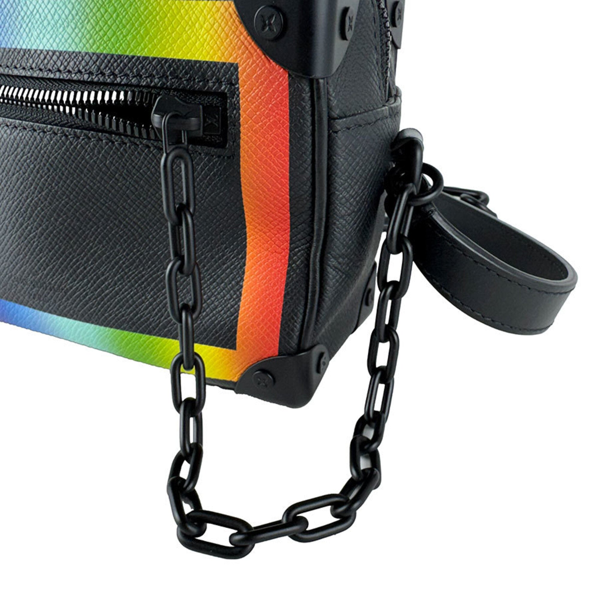 Louis Vuitton Black Multi-Color Taiga Leather Shoulder Bag (Pre-Owned)