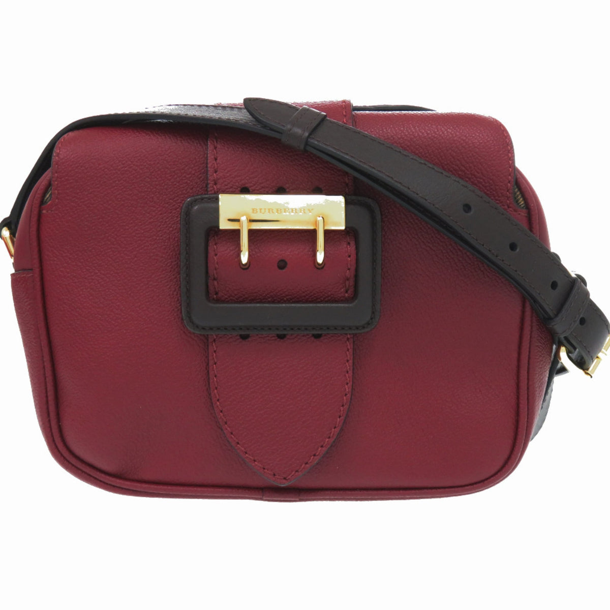 Burberry Bordeaux Leather Shoulder Bag (Pre-Owned)