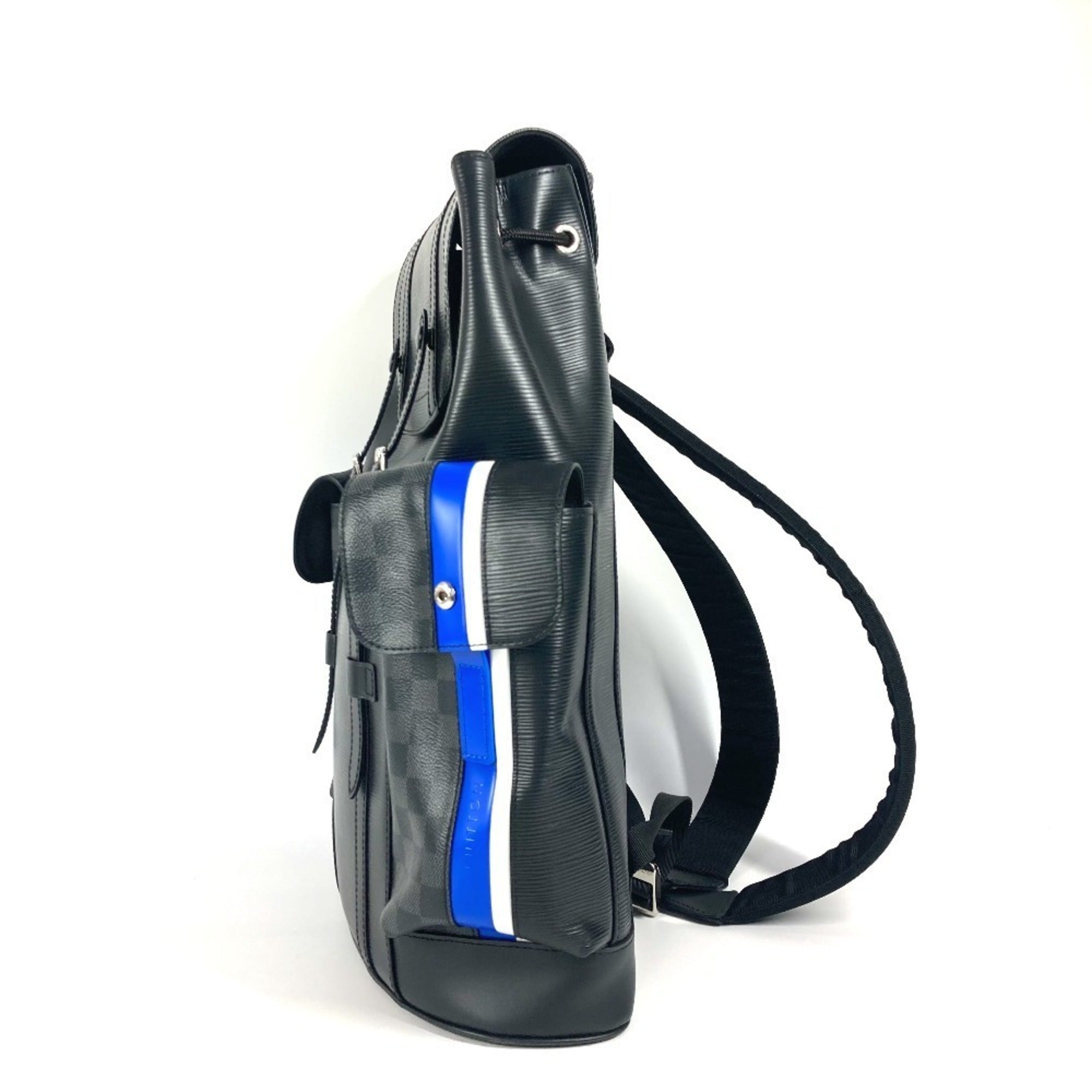 Louis Vuitton Black Blue Monogram Eclipse Epi Leather Backpack (Pre-Owned)