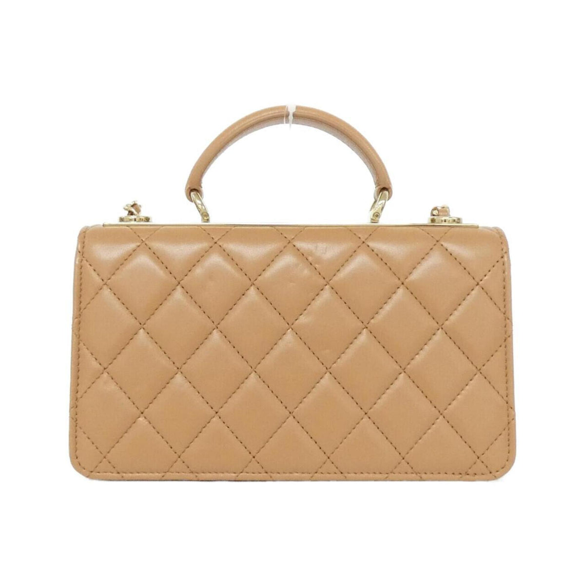 Chanel Dark Beige Leather Handbag Shoulder Bag (Pre-Owned)