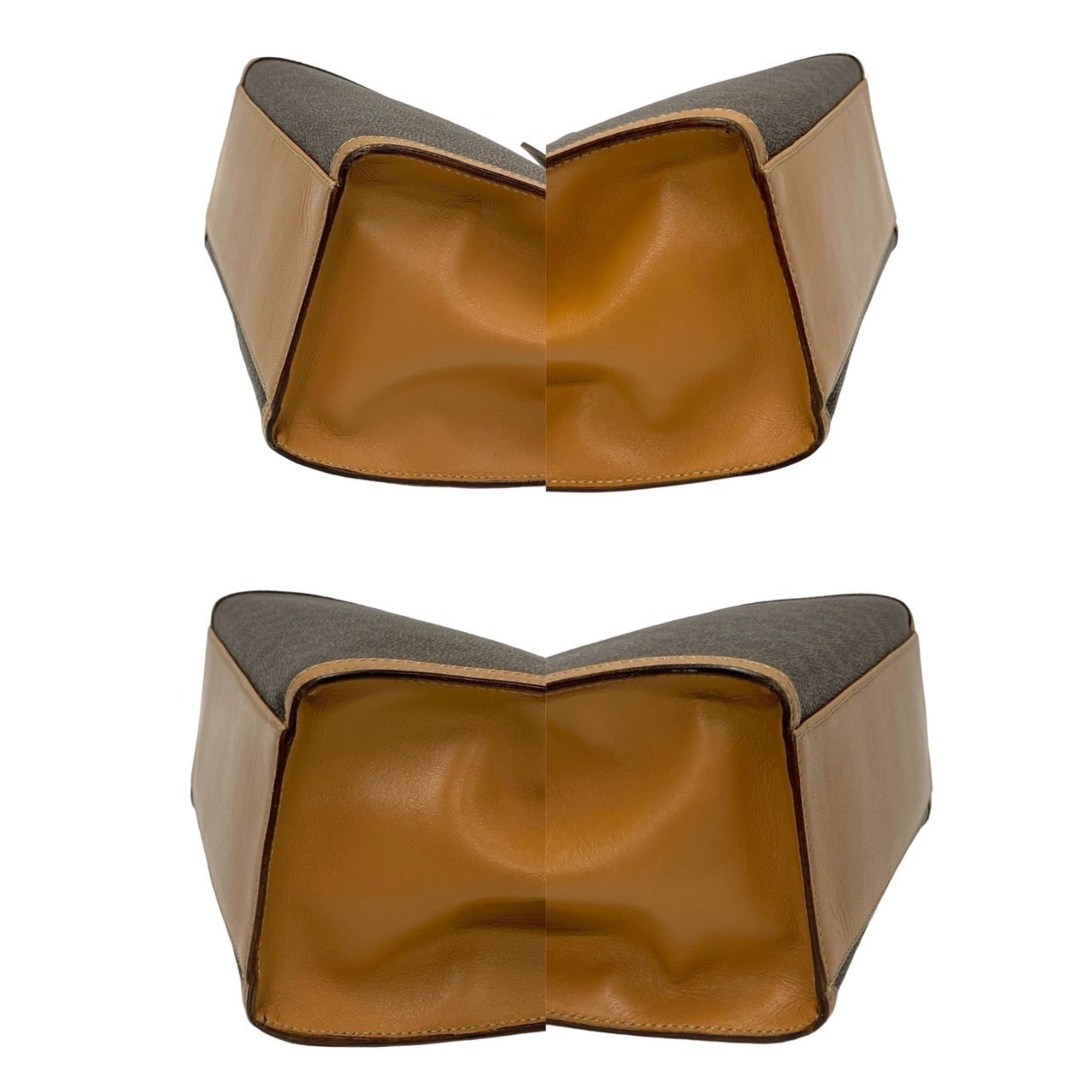 Celine Beige Brown Leather Pvc Handbag Shoulder Bag (Pre-Owned)