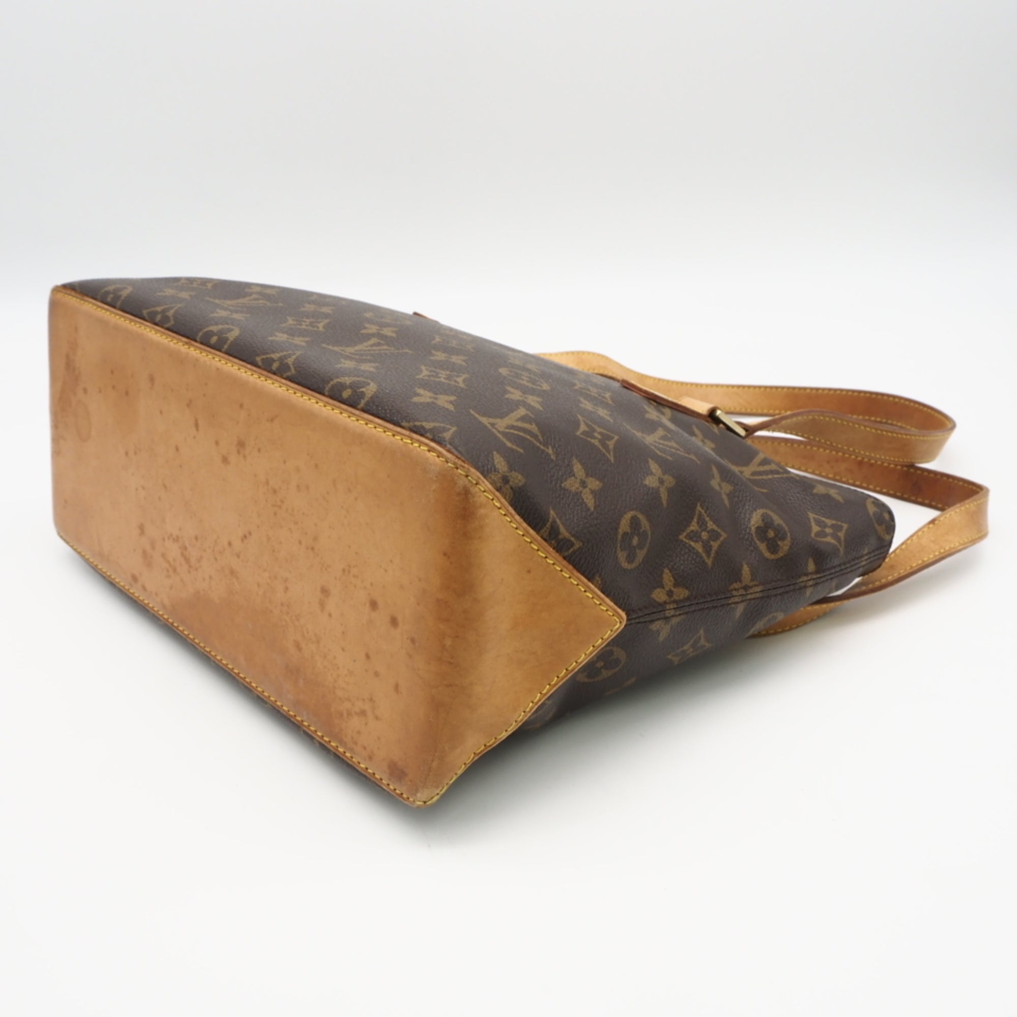 Louis Vuitton Monogram Beige Brown Coated Canvas Leather Handbag (Pre-Owned)