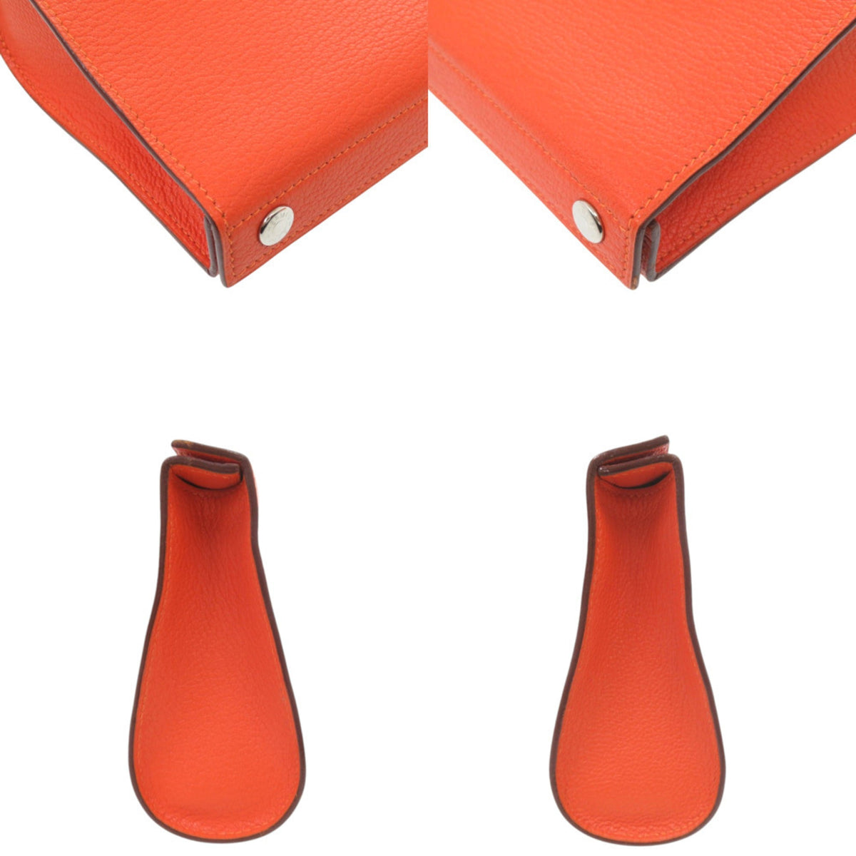 Hermes Orange Chevre Leather Pouch (Pre-Owned)