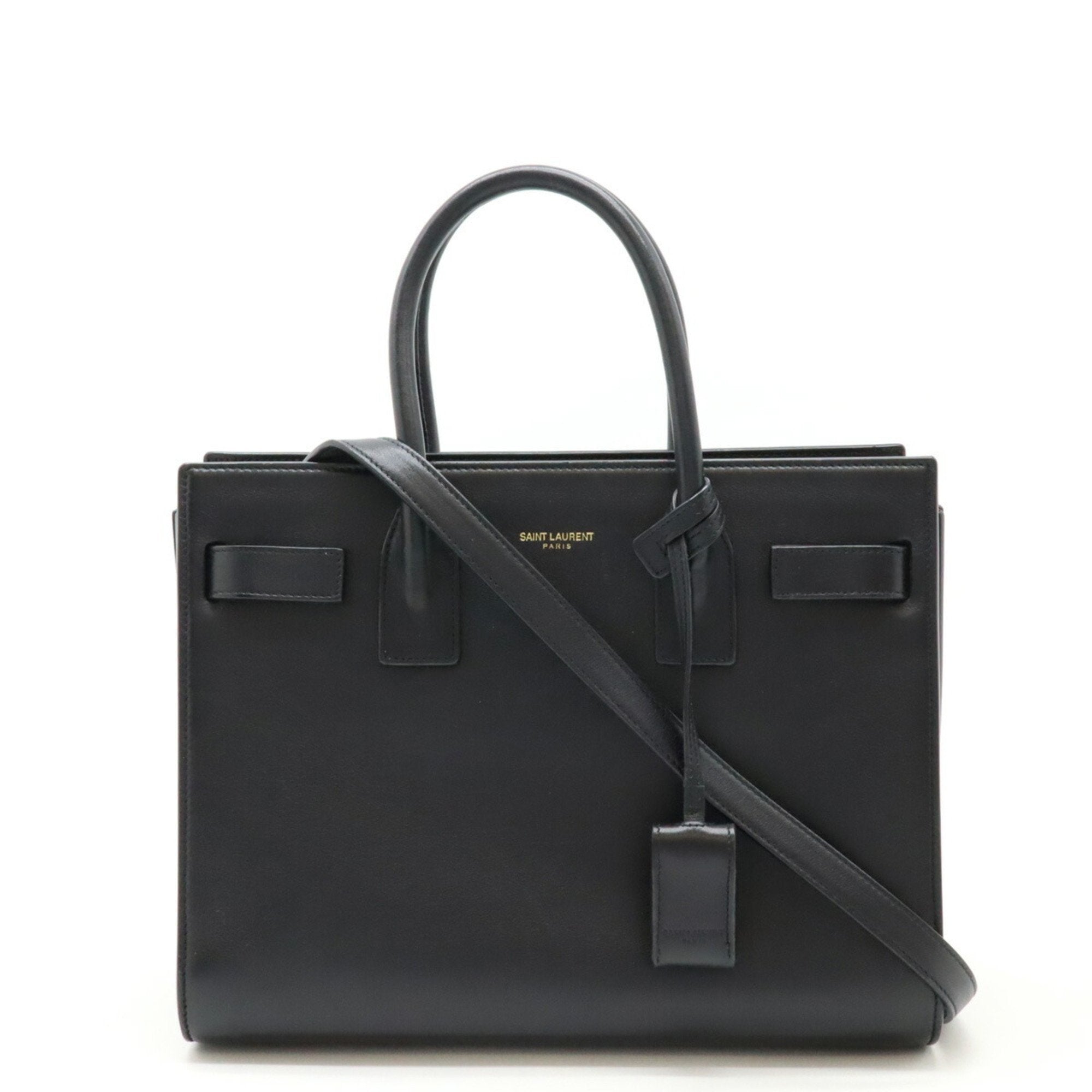 Yves Saint Laurent Black Leather Handbag Shoulder Bag (Pre-Owned)