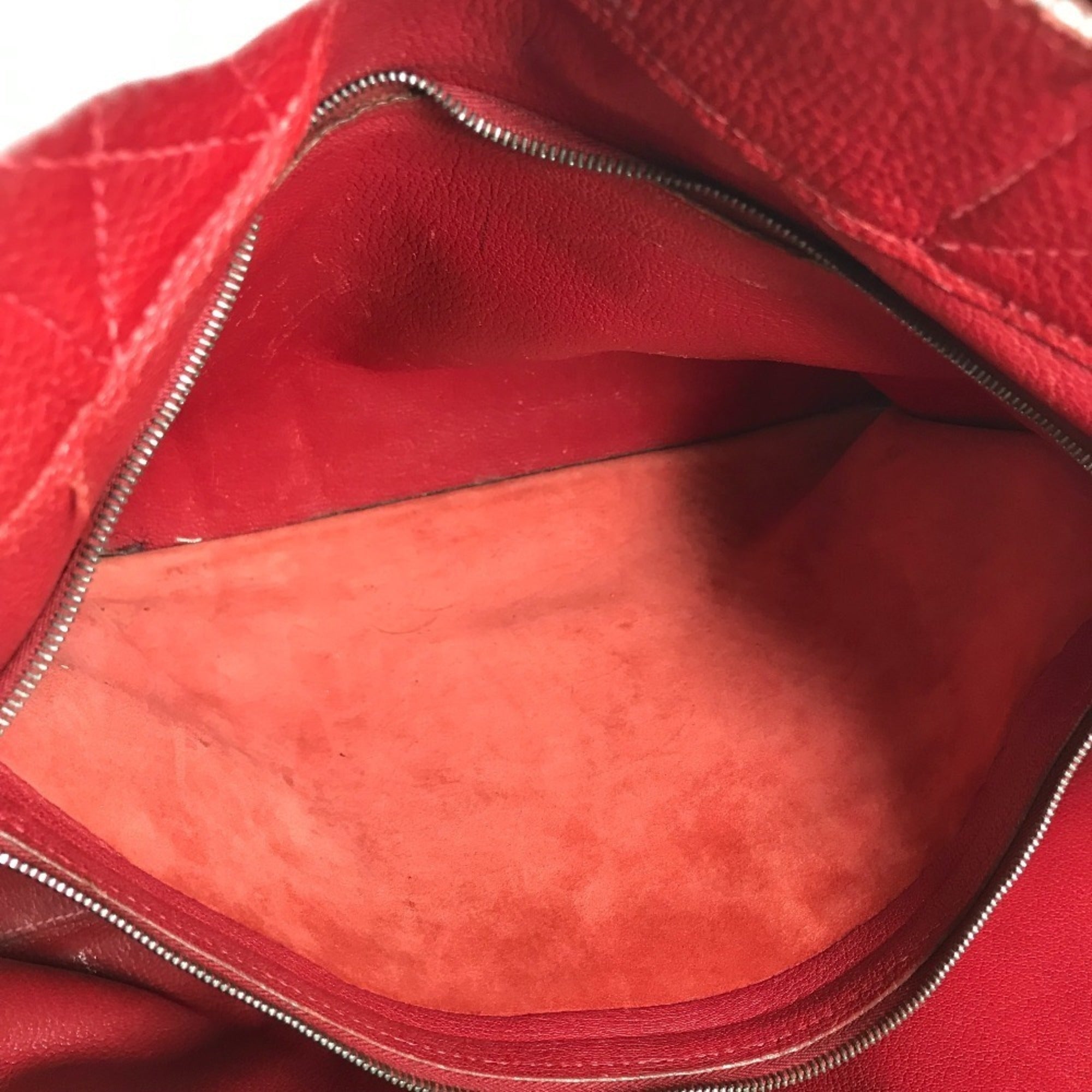 Hermes Fourre Tout Red Color Leather Handbag Tote Bag (Pre-Owned)