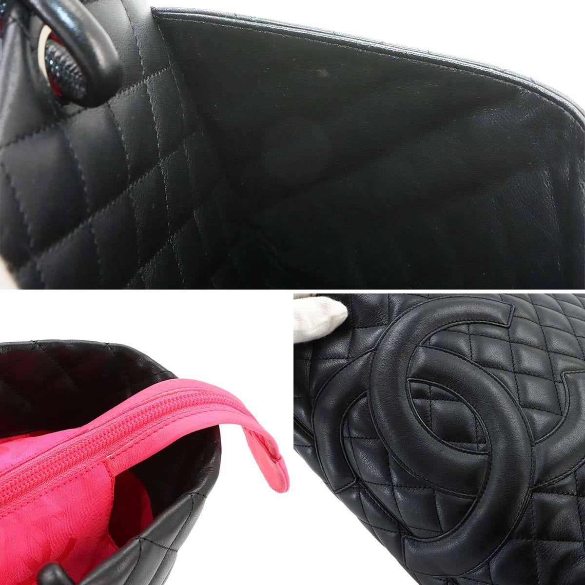 Chanel Black Leather Handbag Tote Bag (Pre-Owned)