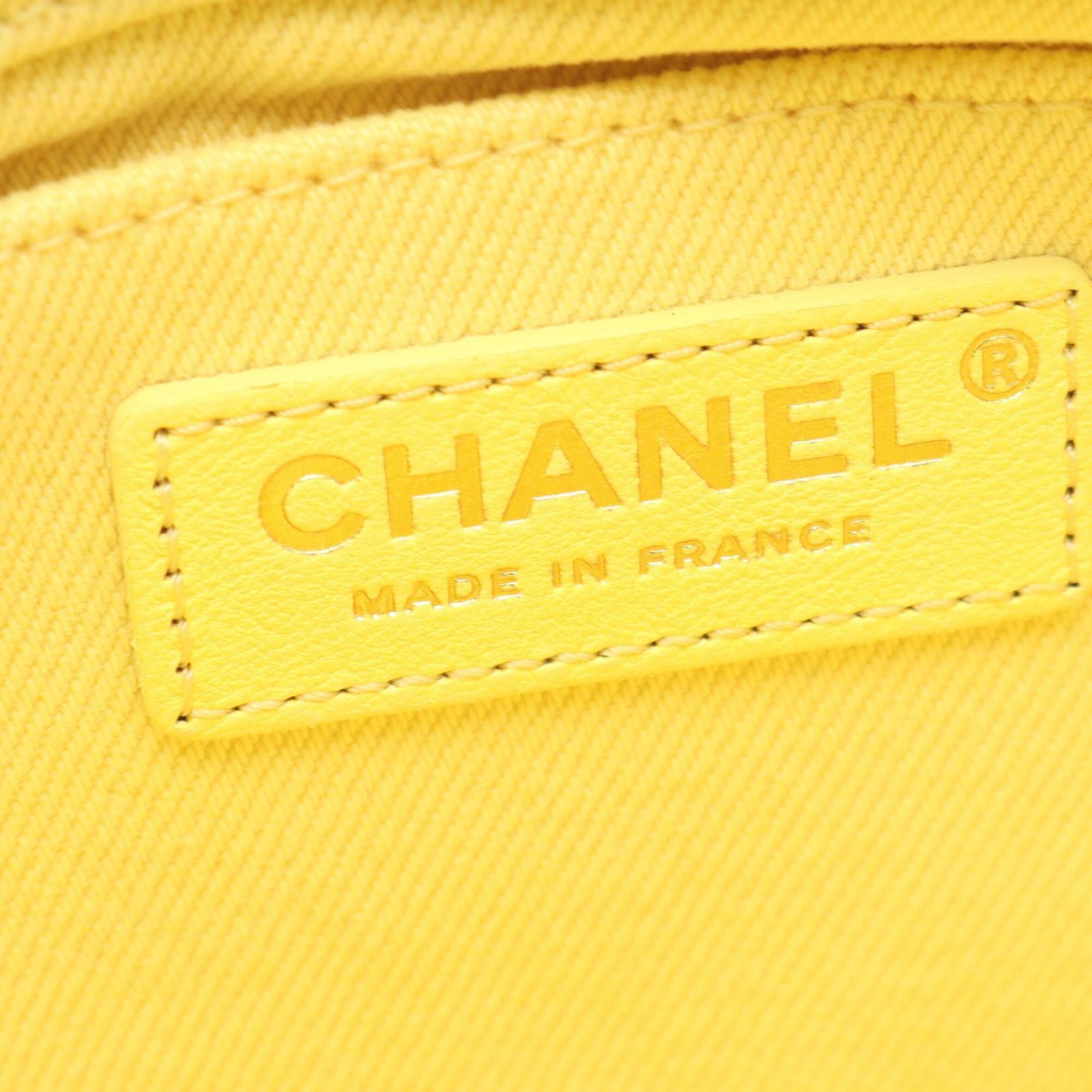 Chanel Yellow Denim Handbag Shoulder Bag (Pre-Owned)