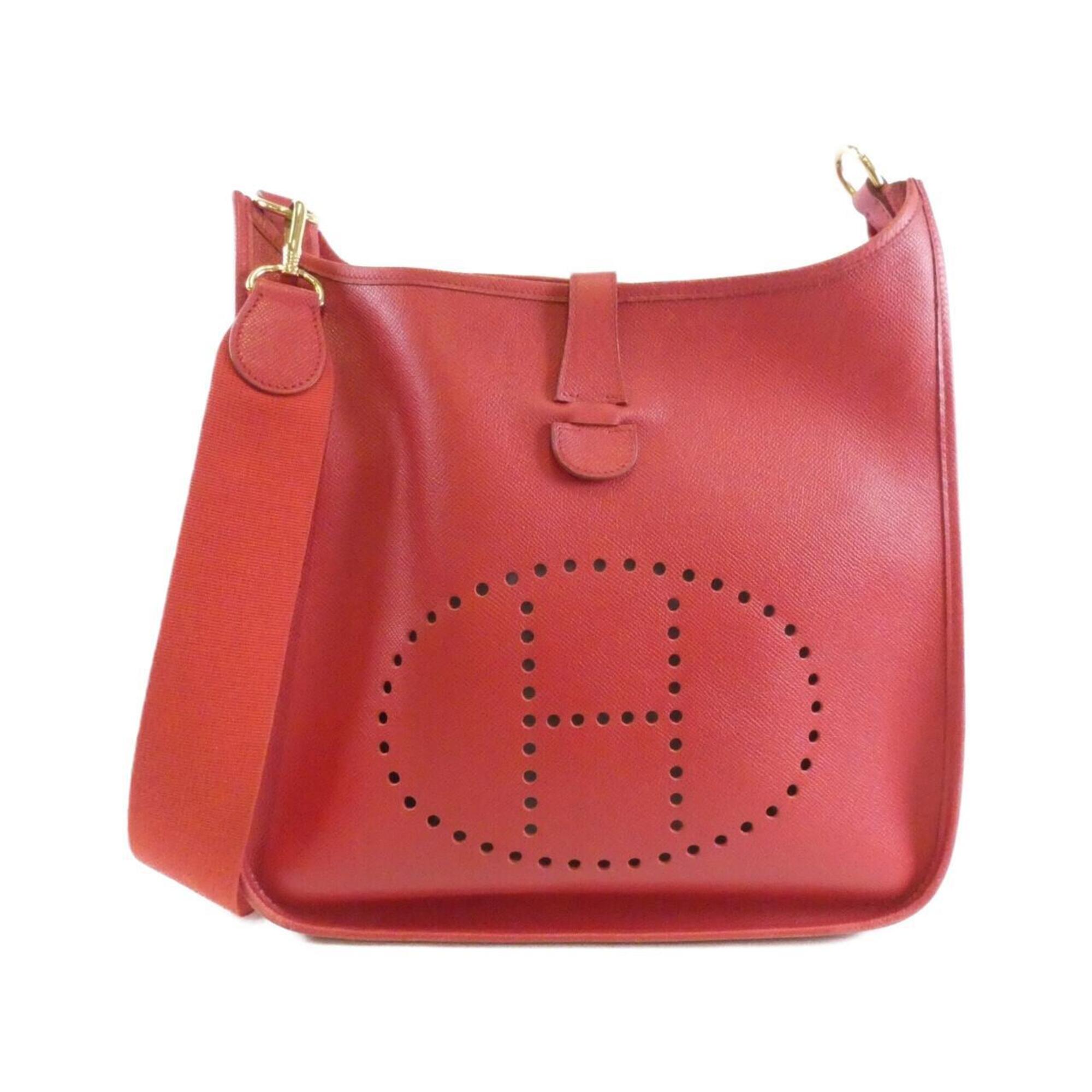 Hermes Rouge Vif Courchevel Leather Shoulder Bag (Pre-Owned)