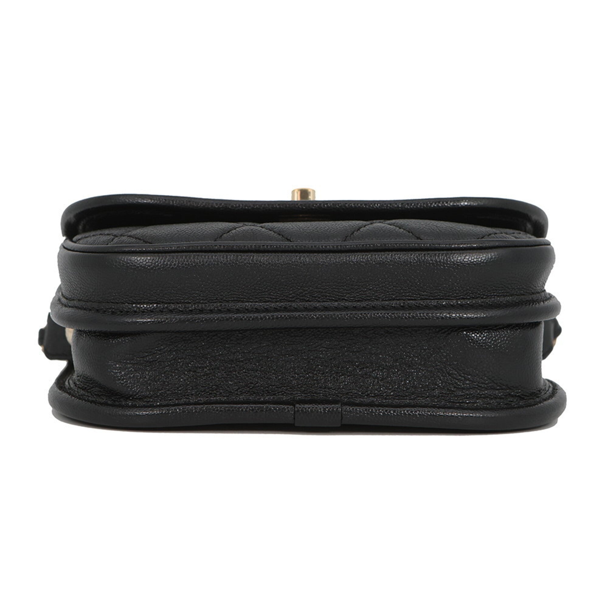 Chanel Black Leather Handbag Shoulder Bag (Pre-Owned)