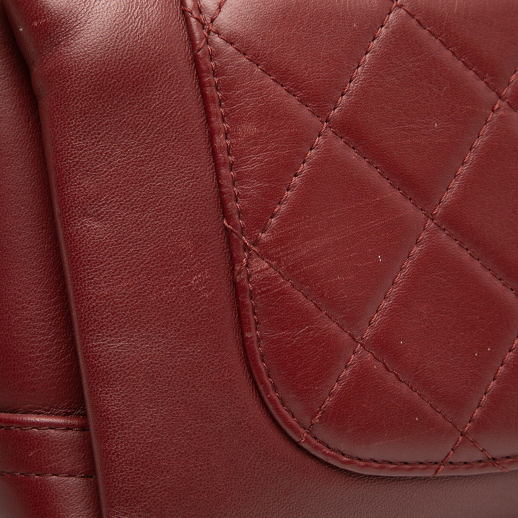 Chanel Bordeaux Leather Shoulder Bag (Pre-Owned)