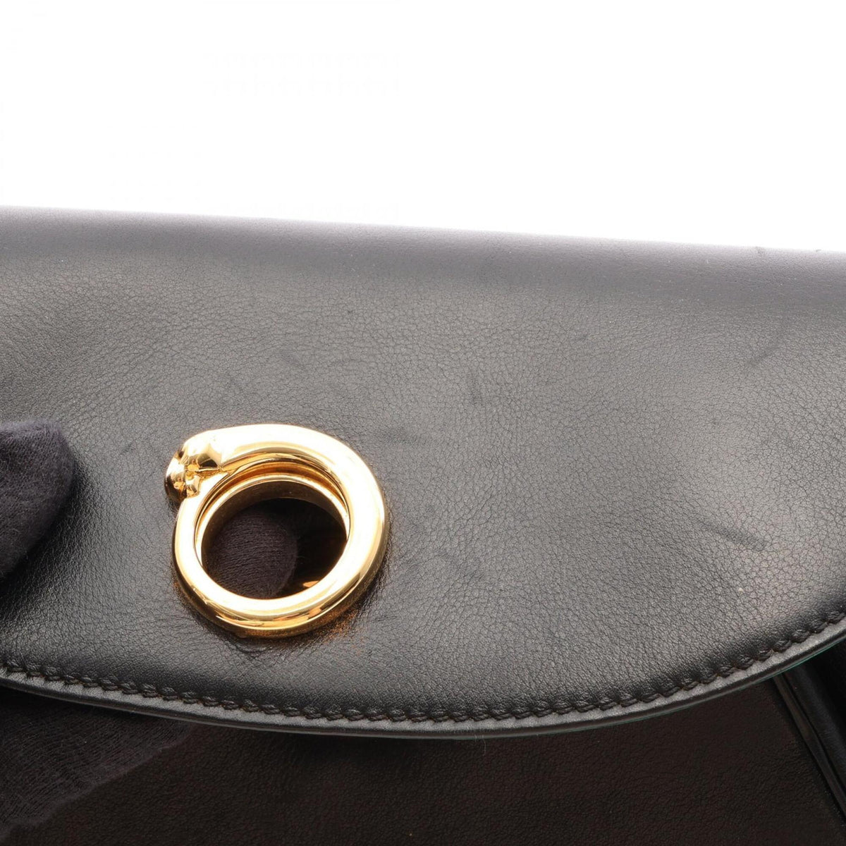 Cartier Black Leather Clutch Bag Handbag (Pre-Owned)