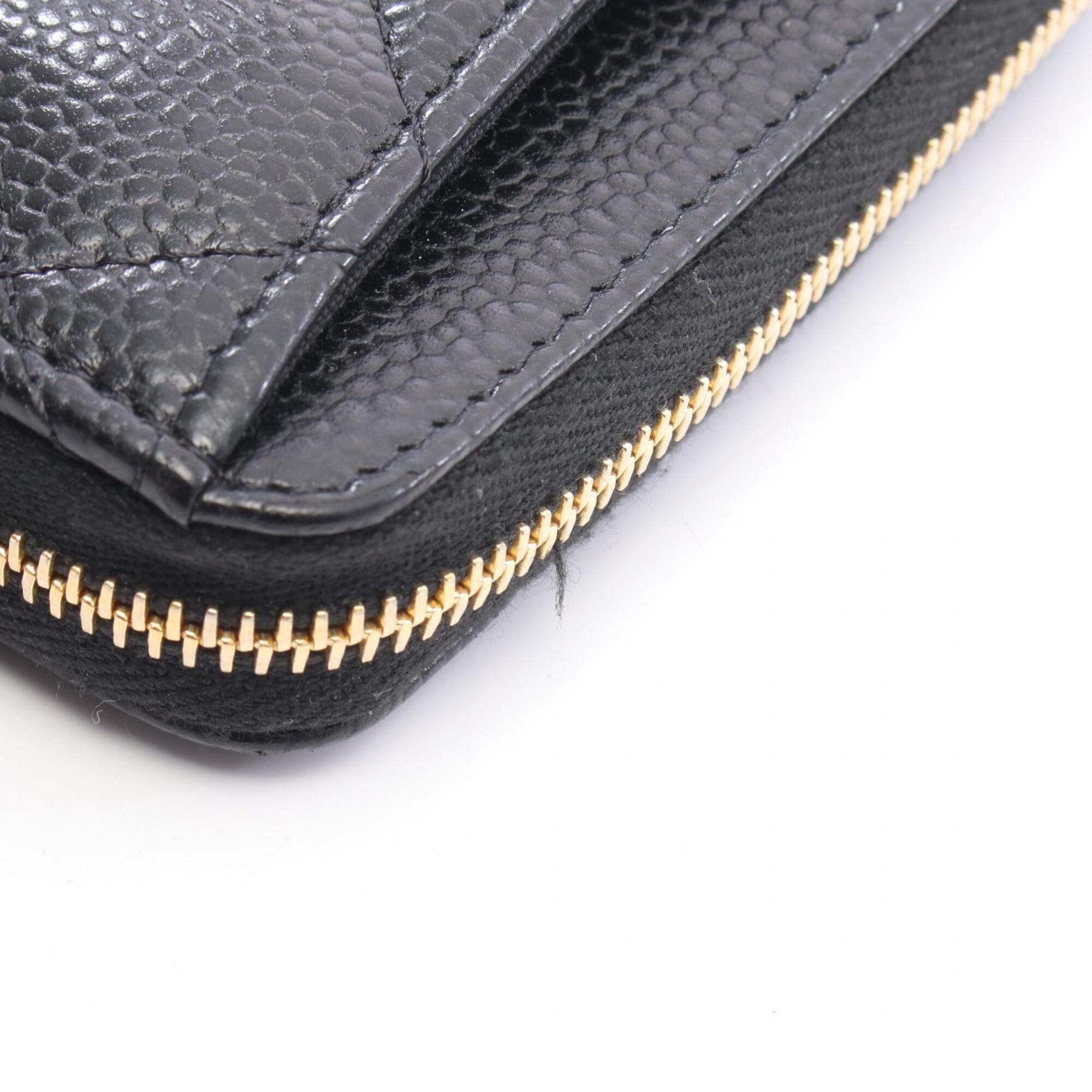 Chanel Black Grained Calfskin Coin Purse/Coin Case (Pre-Owned)