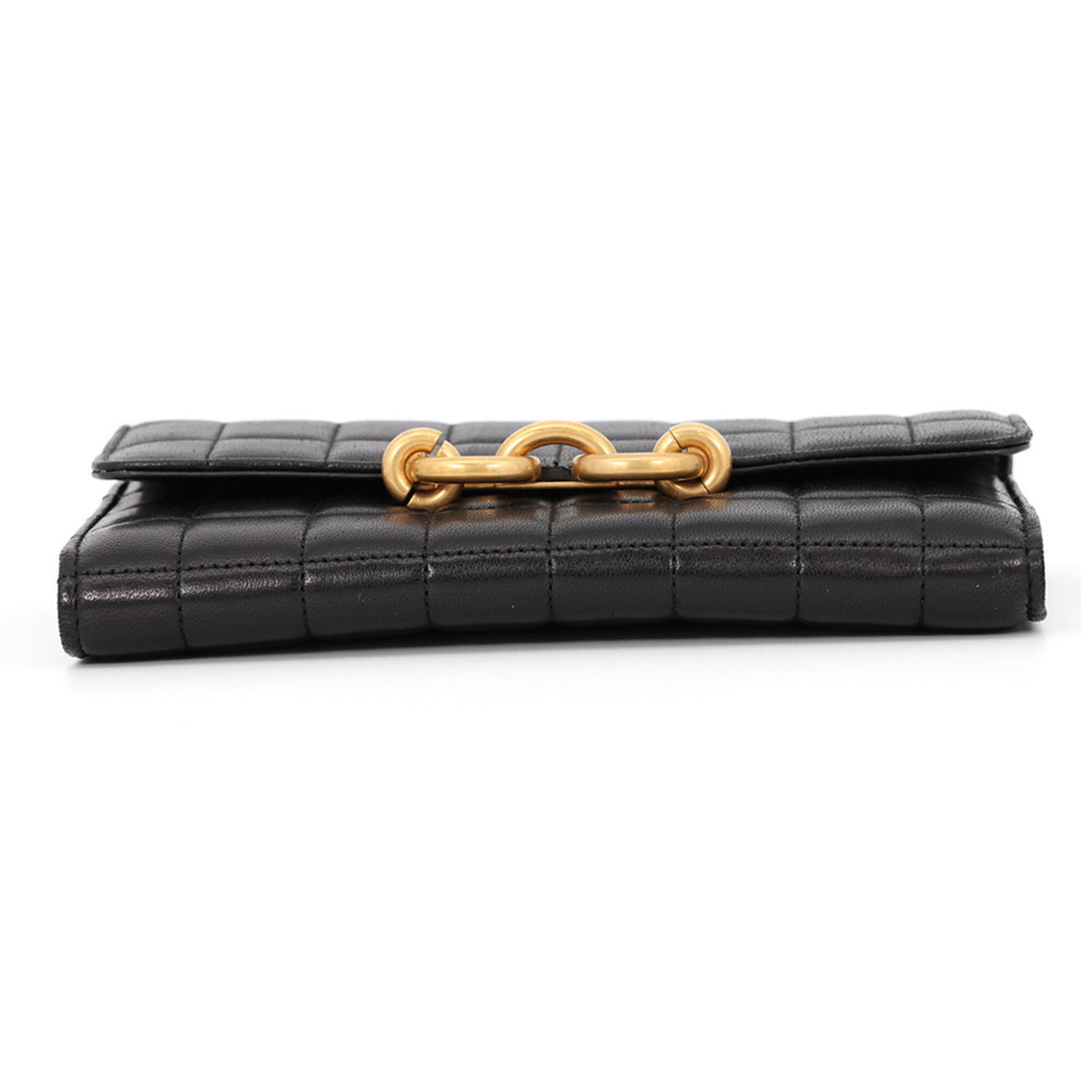 Yves Saint Laurent Black Leather Chain/Shoulder Wallet (Pre-Owned)