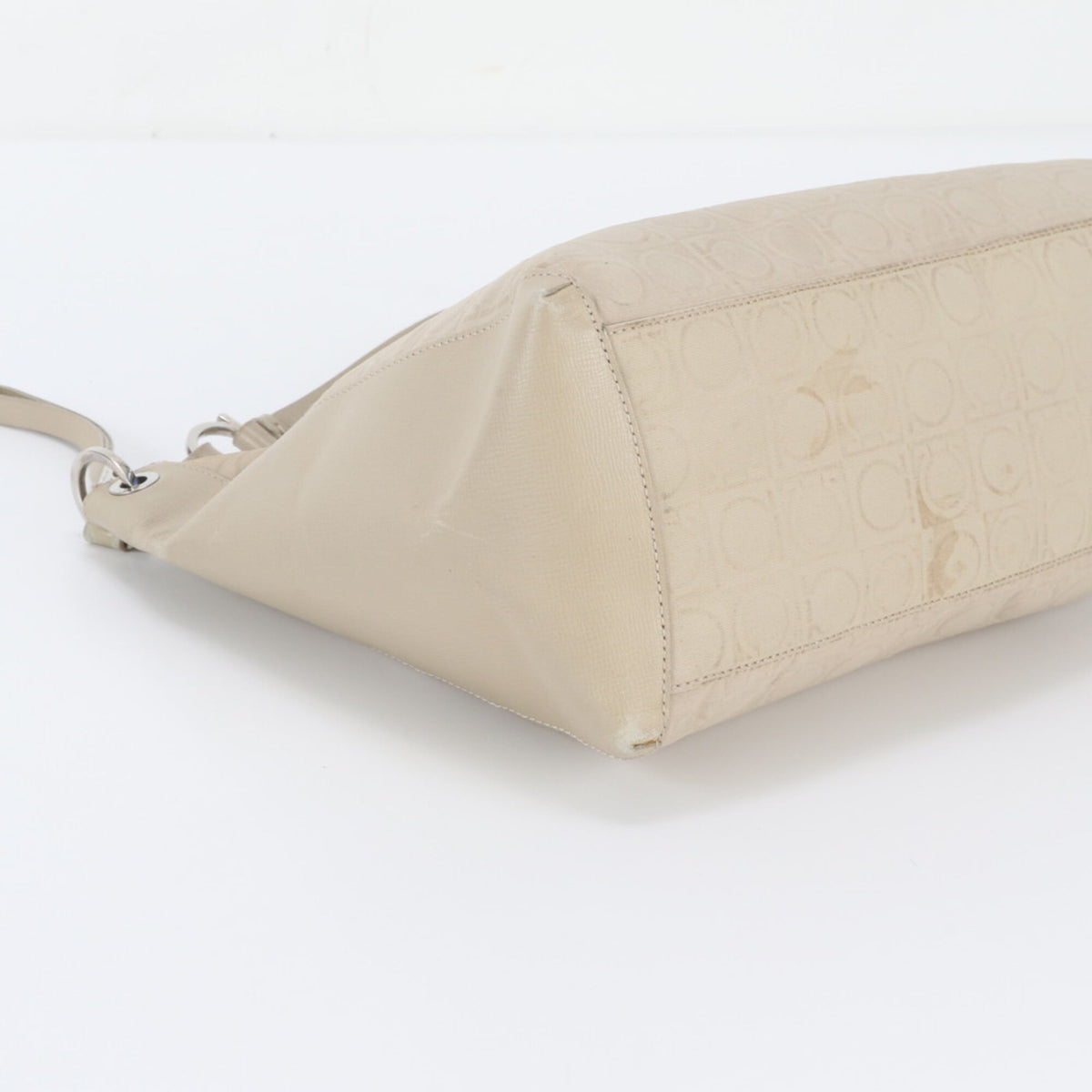 Salvatore Ferragamo Beige Leather Handbag Shoulder Bag Tote Bag (Pre-Owned)