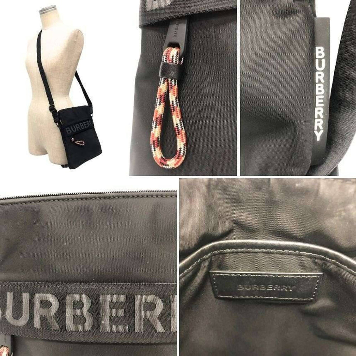 Burberry Black Nylon Crossbody Bag Shoulder Bag (Pre-Owned)