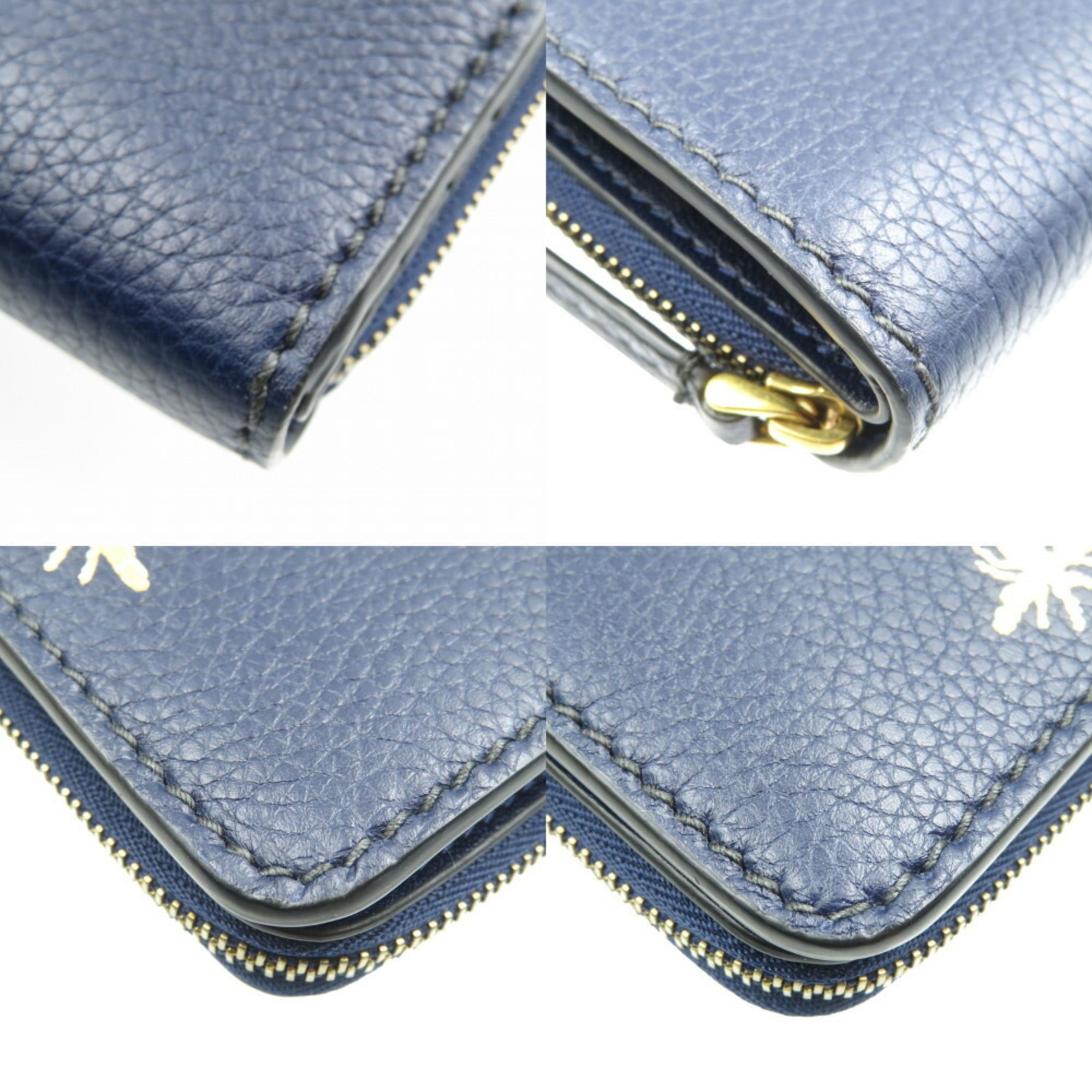 Christian Dior Navy Leather Wallet (Bi-Fold) (Pre-Owned)
