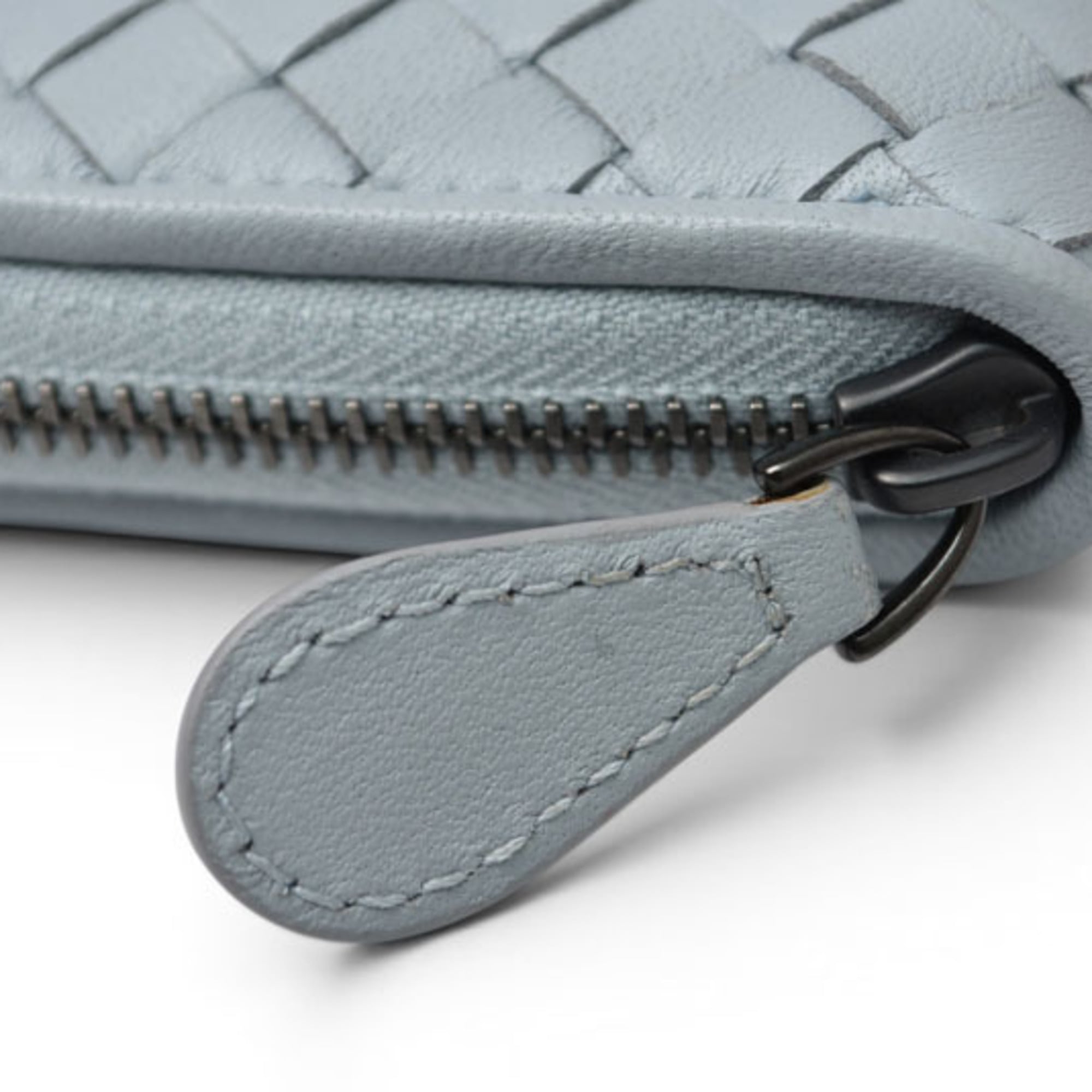 Bottega Veneta Intrecciato Blue Long Wallet (Bi-Fold) (Pre-Owned)