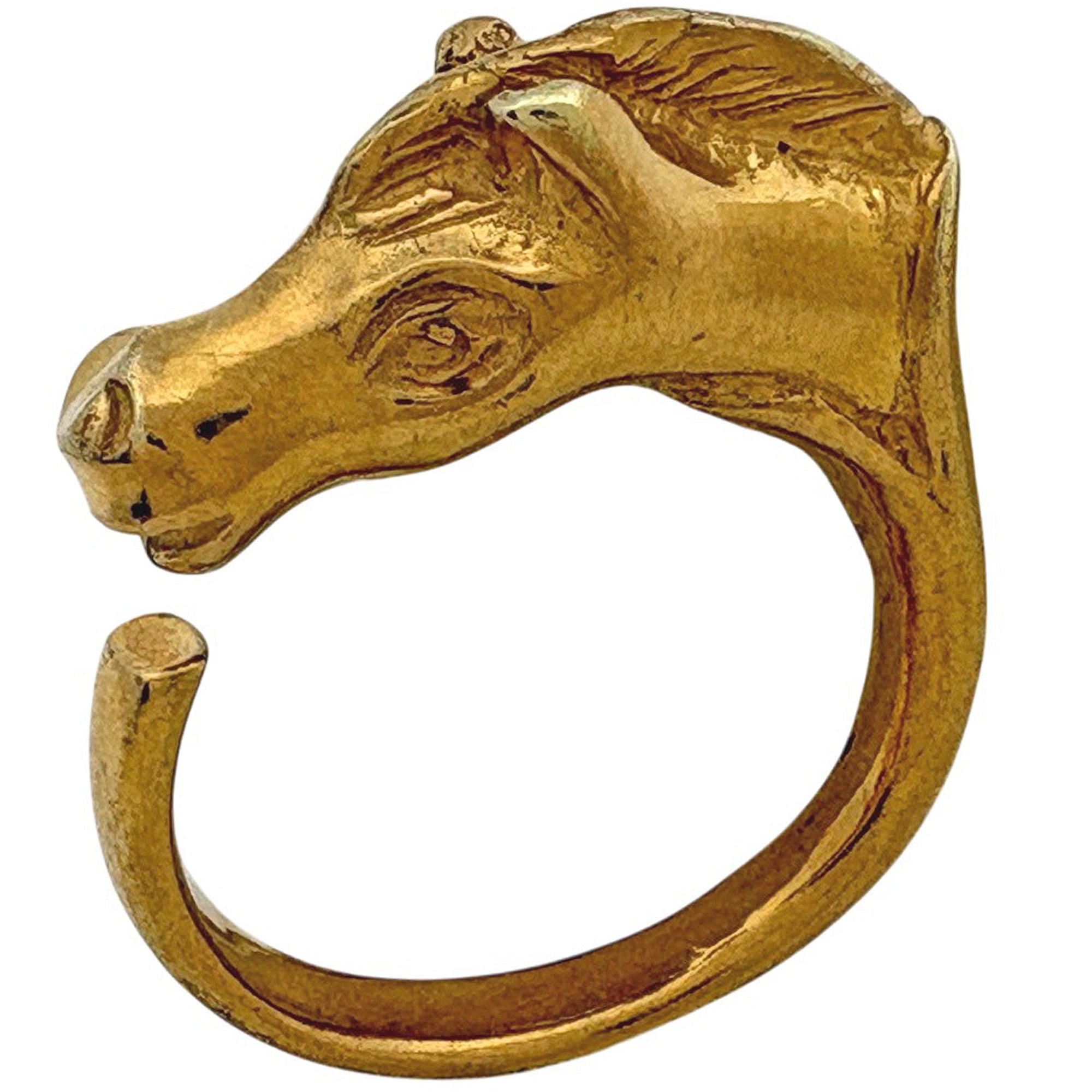 Hermes Gold Gold Plating Band Ring (Pre-Owned)