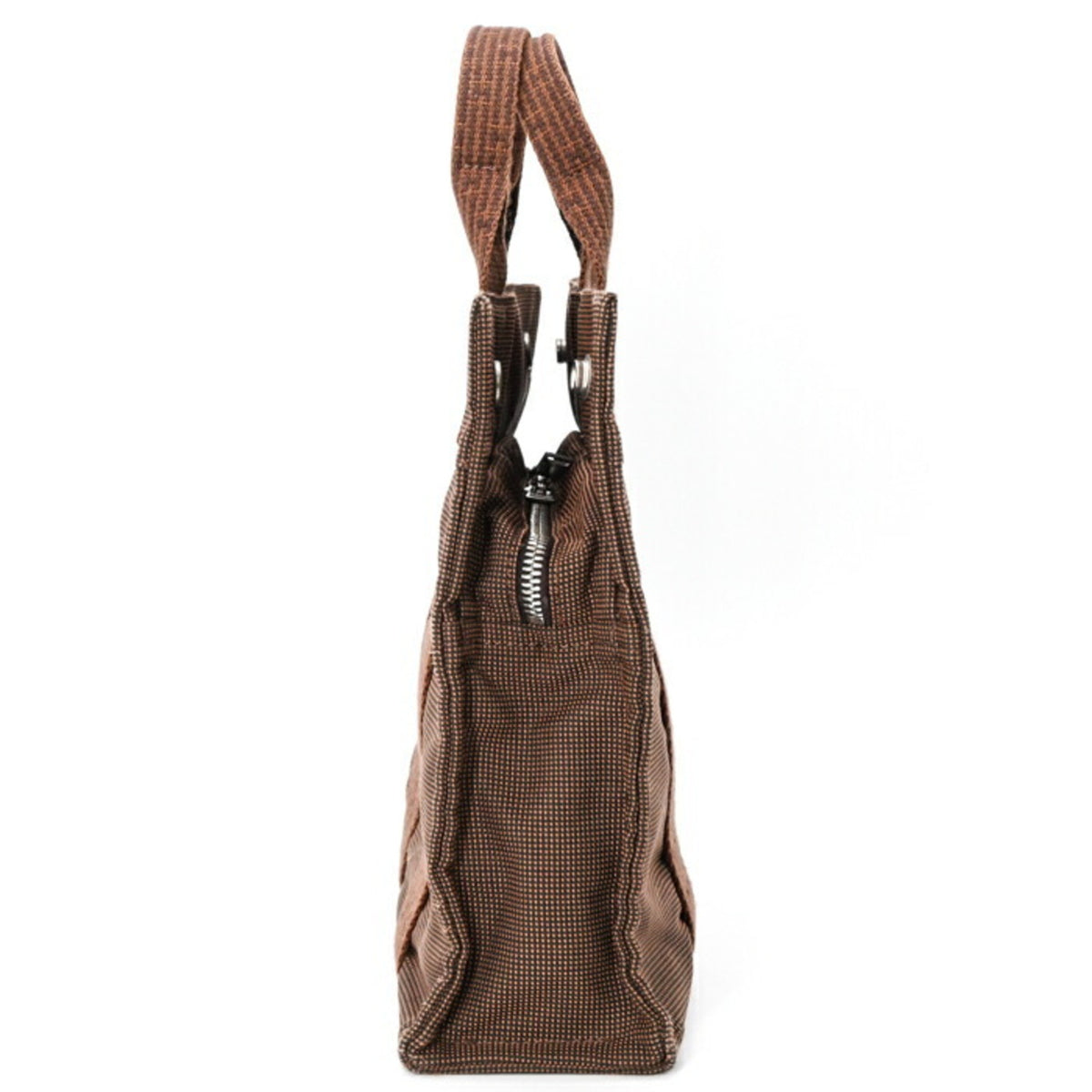 Hermes Brown Nylon Canvas Handbag Tote Bag (Pre-Owned)