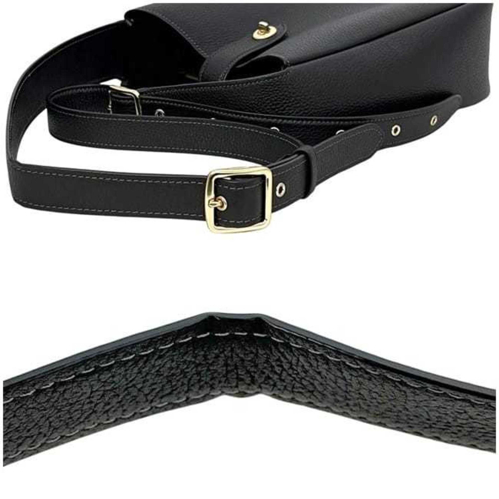 Coach Black Leather Shoulder Bag (Pre-Owned)