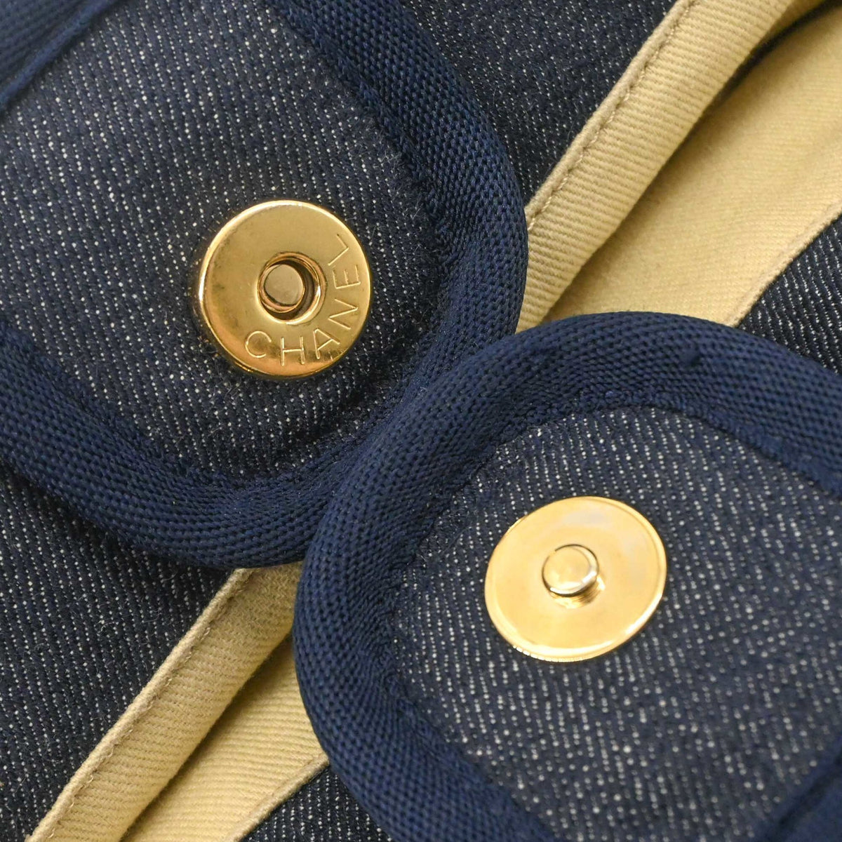 Chanel Deauville Navy Canvas Tote Bag (Pre-Owned)