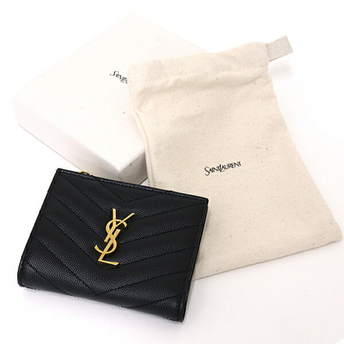 Saint Laurent Black Leather Wallet (Bi-Fold) (Pre-Owned)