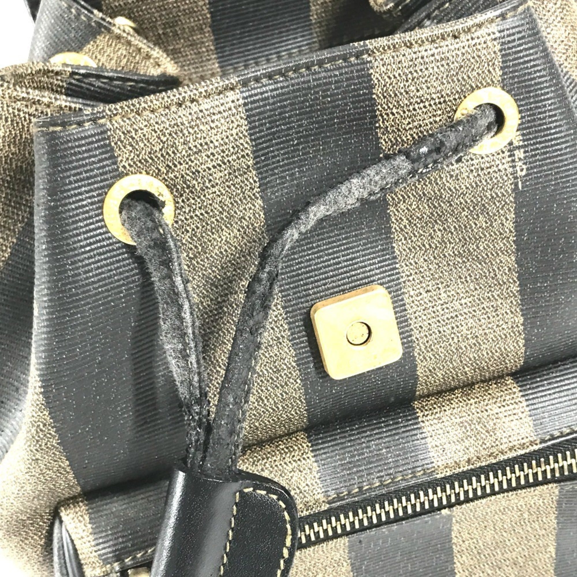 Fendi Black Khaki Pvc Leather Backpack (Pre-Owned)