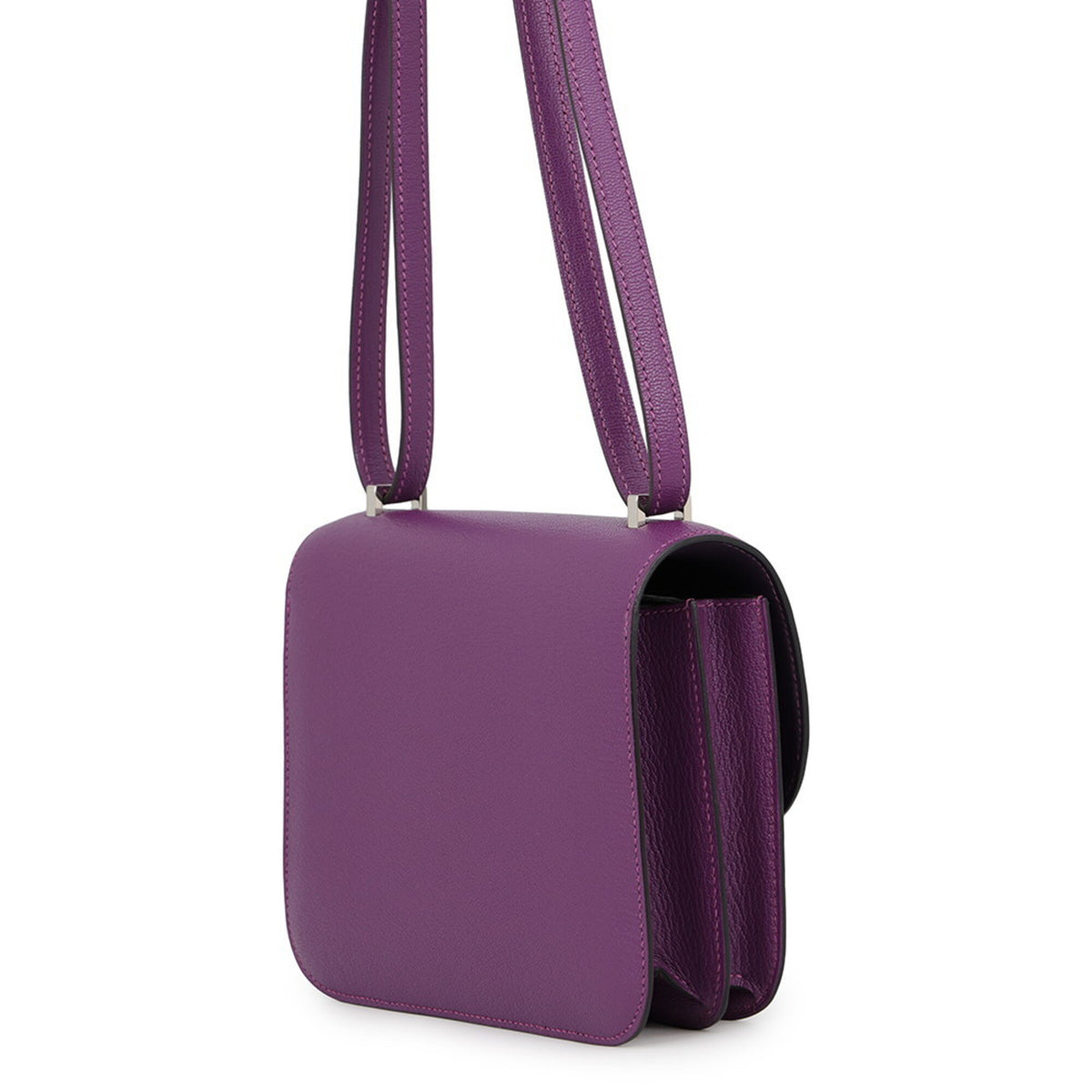 Hermes Constance Anemone Cassis Chevre Myzore Leather Handbag Shoulder Bag (Pre-Owned)