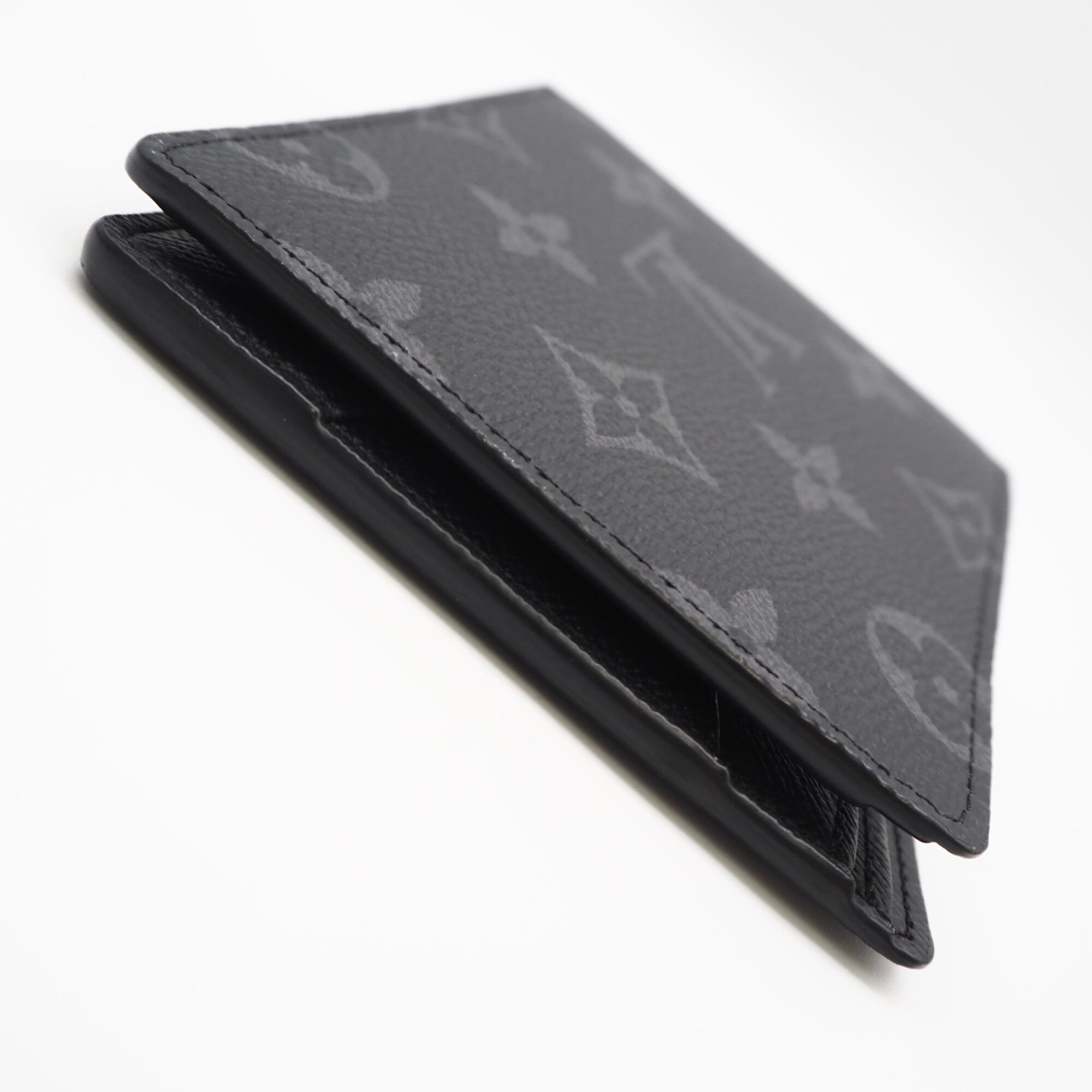 Louis Vuitton Black Gray Coated Canvas Leather Wallet (Bi-Fold) (Pre-Owned)